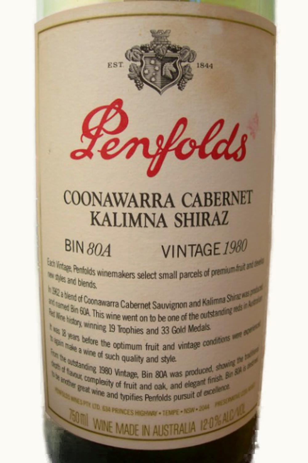 Penfolds Penfolds Bin 80A Kalimna Cabernet Sauvignon, 1980