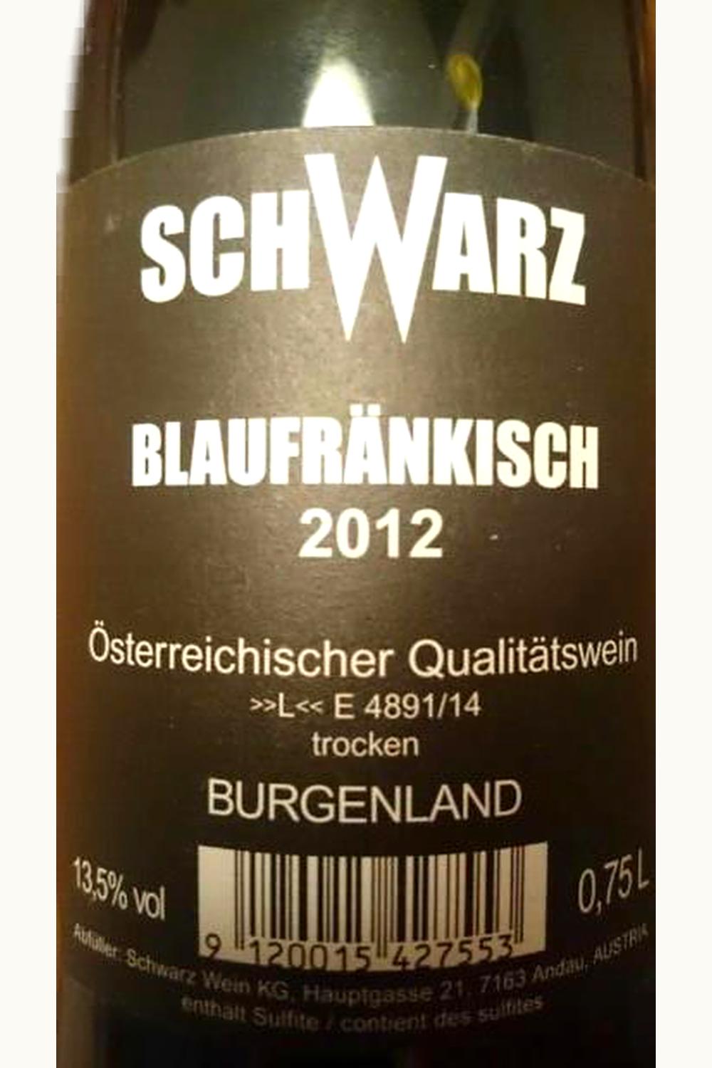 Hans Johann Schwarz Hans Johann Schwarz The Butcher Blaufränkisch Burgenland, 2012