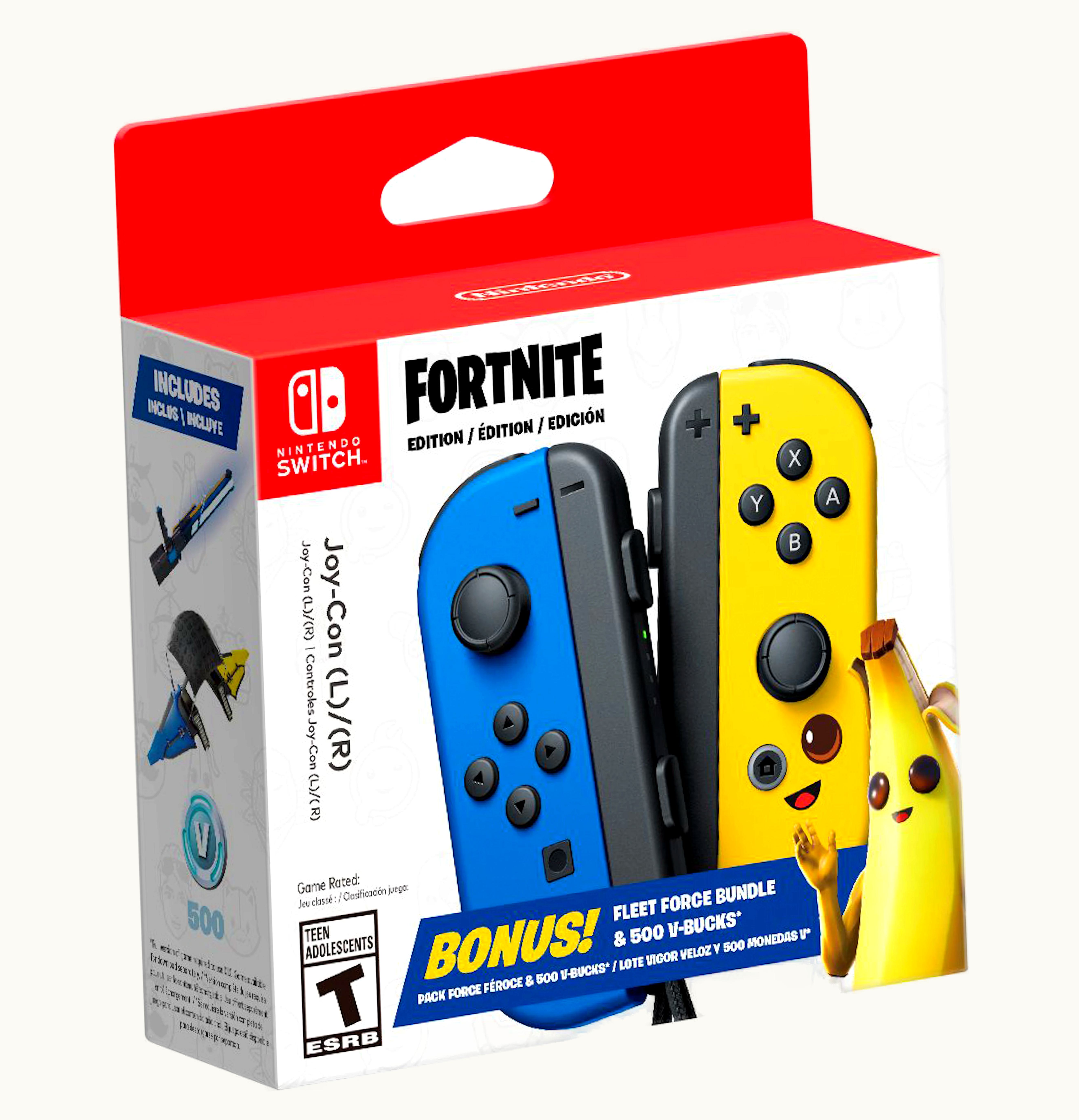 Nintendo Nintendo Joy Con L R Fortnite Fleet Force Bundle Blue Yellow