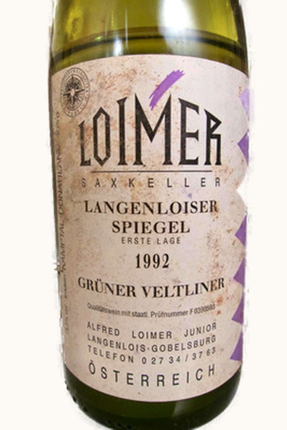 Fred Loimer Fred Loimer Langenlois Spiegel Grüner Veltliner RSV Erste OTW Lage, 2002