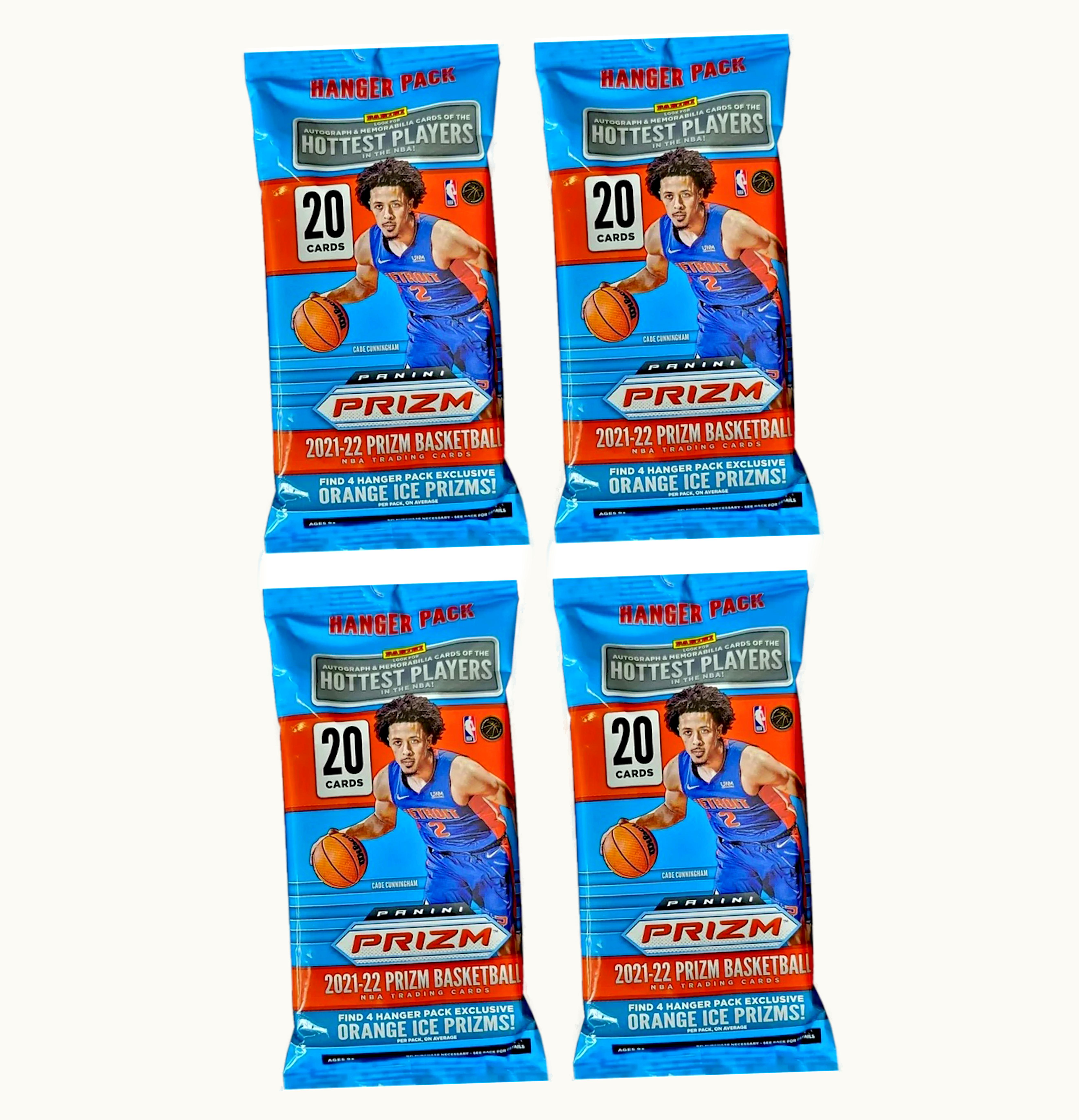 Panini 2021 22 Panini Prizm Basketball Hanger Pack Orange Ice Prizms 4x Lot