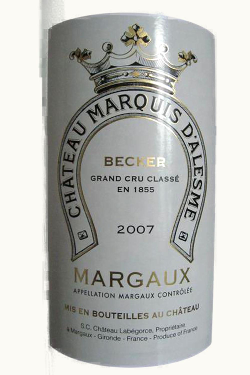 Château Marquis d'Alesme Becker Château Marquis d'Alesme Becker Margaux, Medoc, Bordeaux, France, 2007