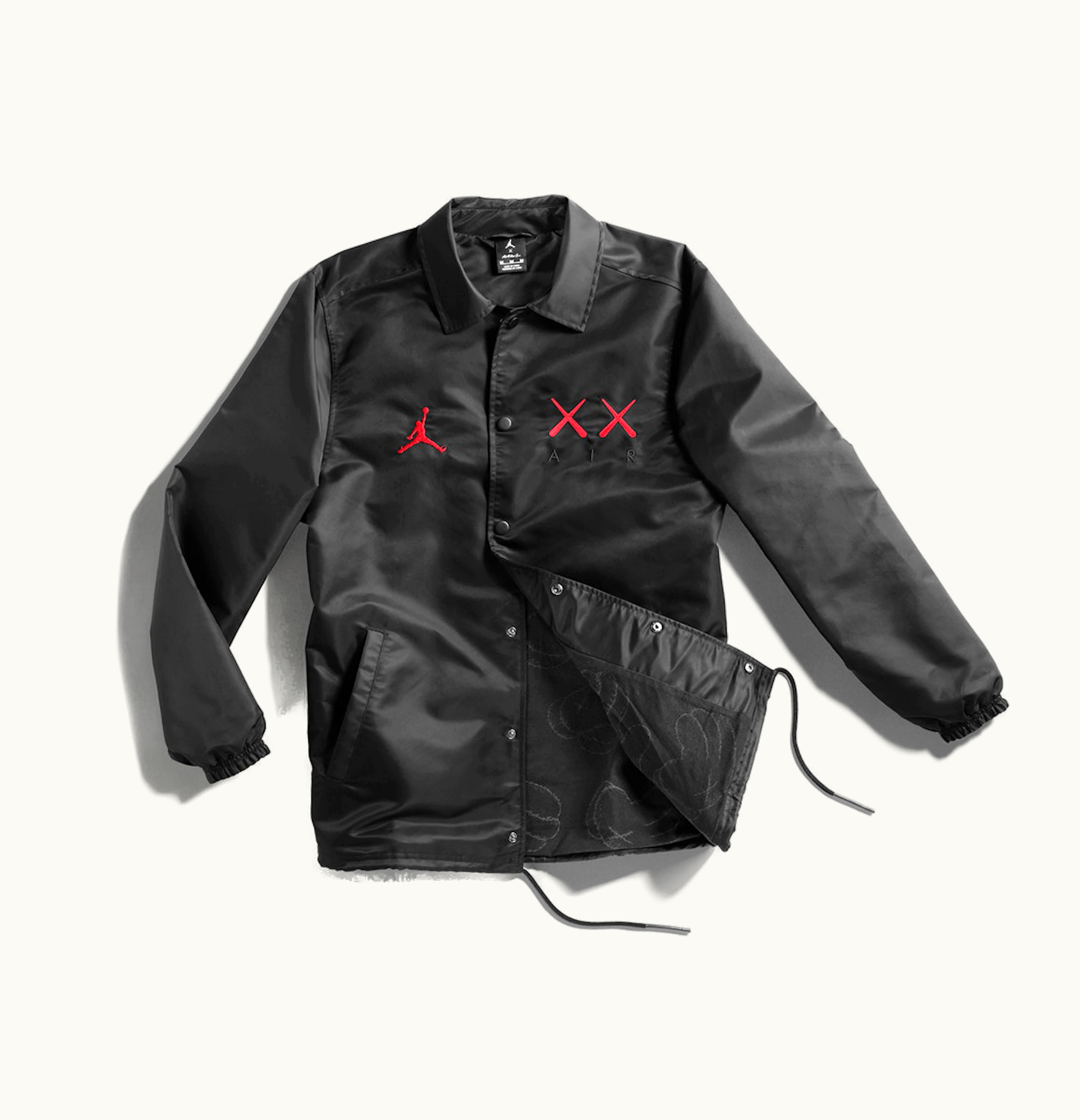 KAWS Kaws x Jordan Satin Coaches Jacket Black