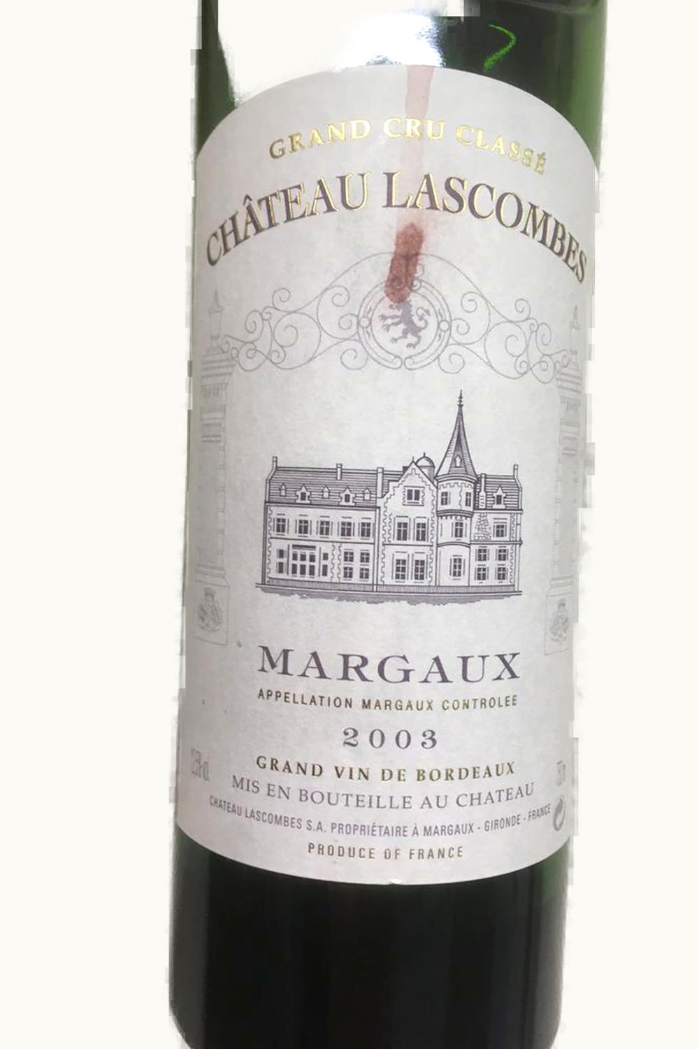 Château Lascombes Château Lascombes Margaux, Medoc, Bordeaux, France, 2003