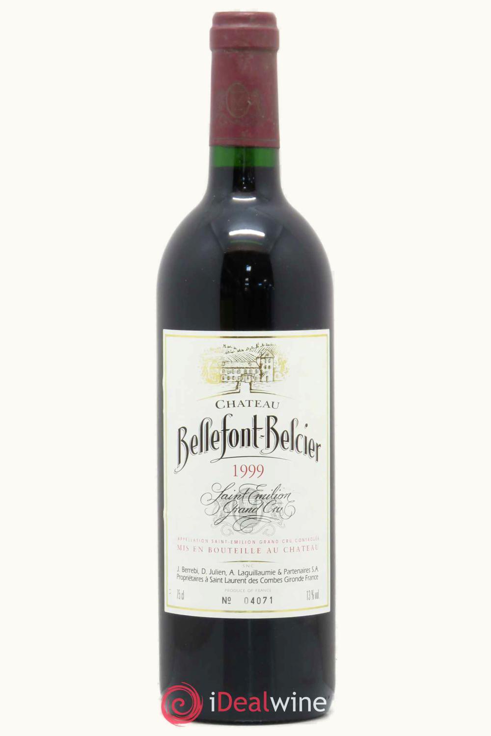 Château Bellefont Belcier Château Bellefont Belcier St Emilion Grand Cru, Bordeaux, France, 1999