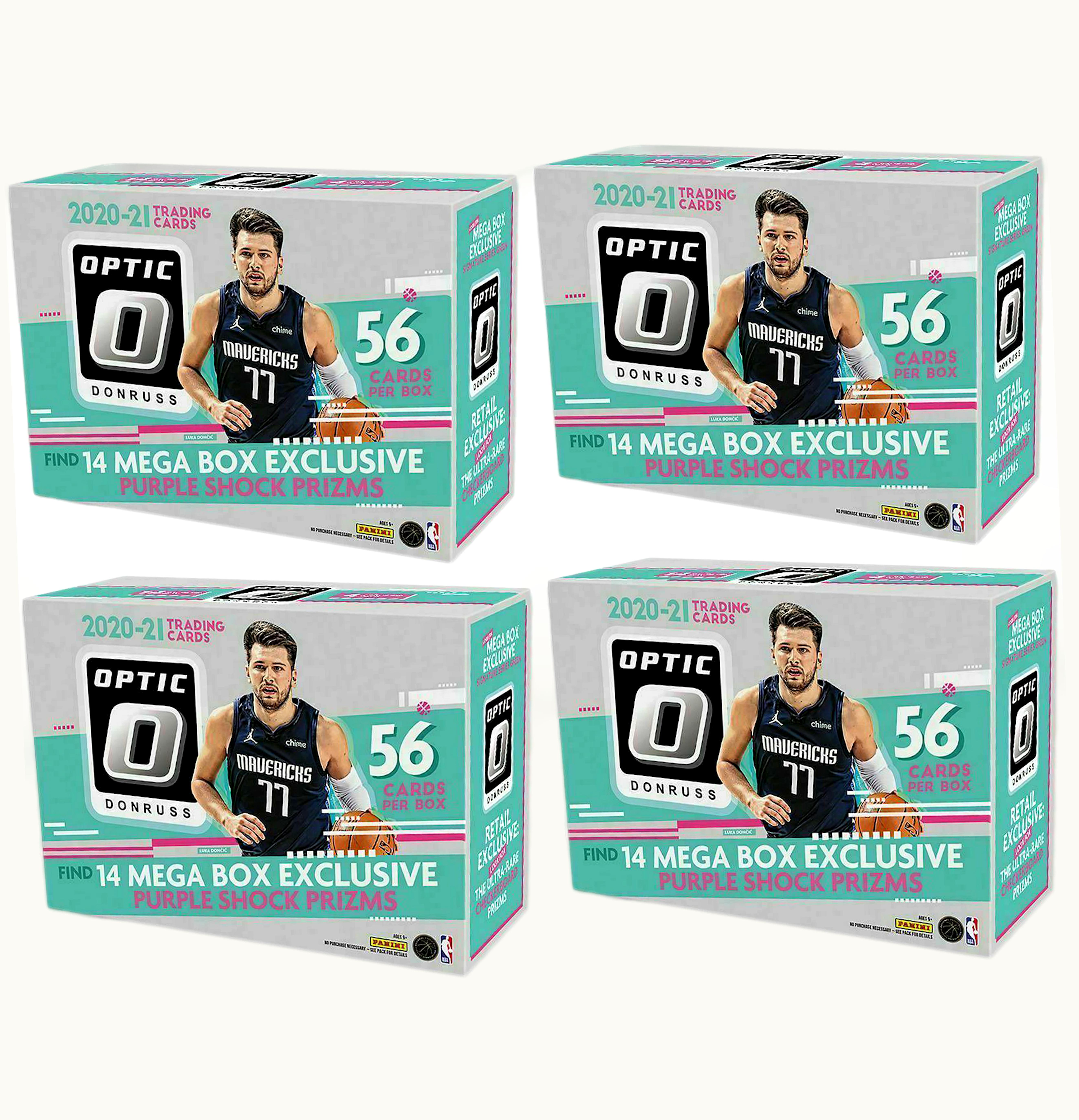 Panini 2020 21 Panini Donruss Optic Basketball Mega Box Purple Shock Prizms 4x Lot