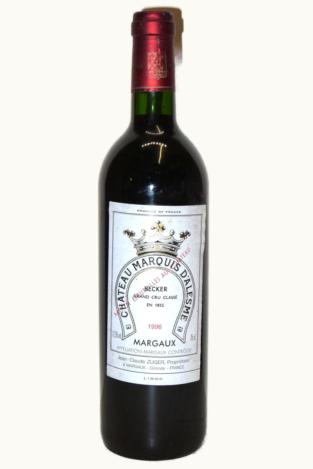 Château Marquis d'Alesme Becker Château Marquis d'Alesme Becker Margaux, Médoc, Bordeaux, France, 1996