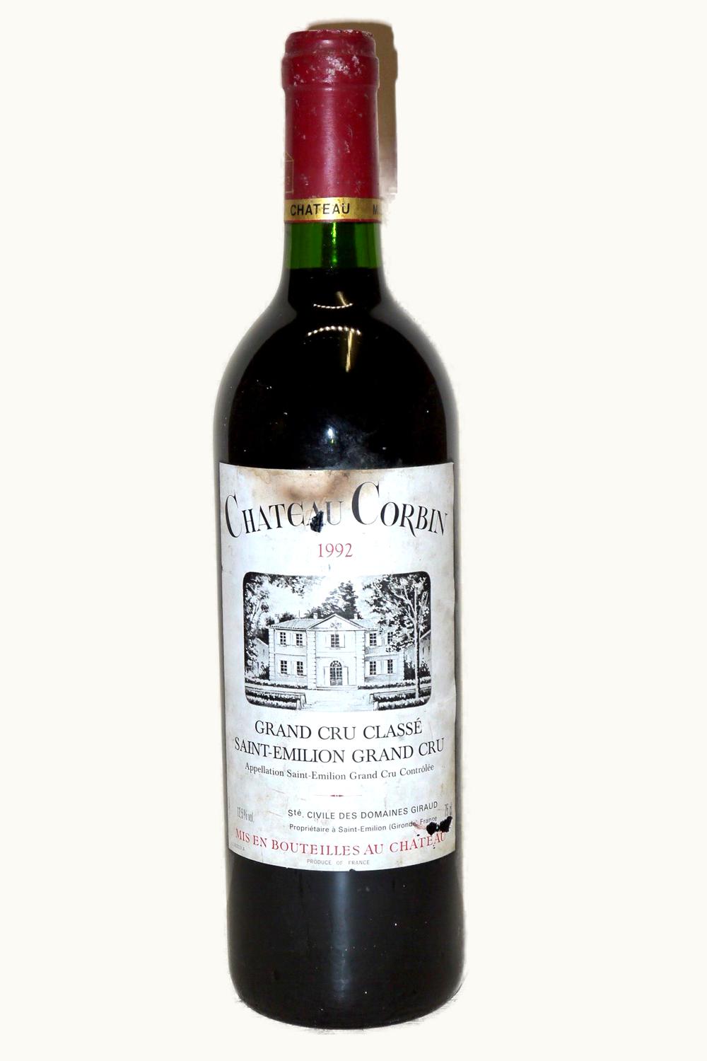 Château Corbin Corbin St Emilion Grand Cru, Bordeaux, France, 1992