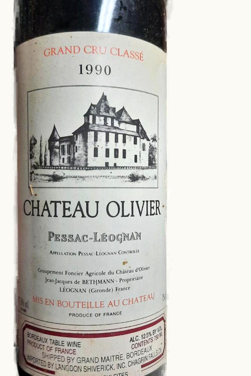 Château Olivier Olivier Pessac-Leognan Bordeaux, 1990