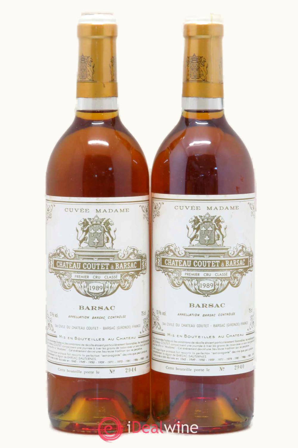 Château Coutet Château Coutet Barsac Sauternes Bordeaux, 1989 UZ0641584