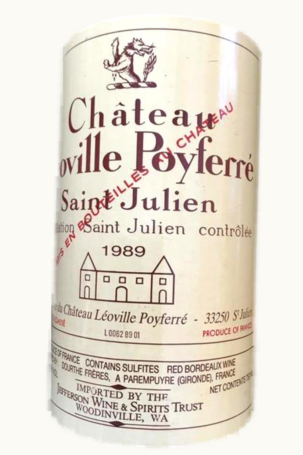 Leoville Poyferré Leoville Poyferré St-Julien Medoc Bordeaux, 1989