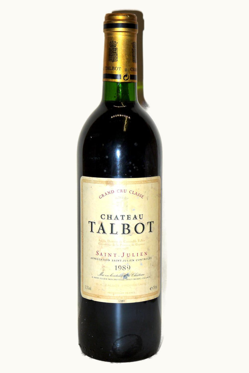 Chateau Talbot Chateau Talbot St-Julien Medoc Bordeaux, 1989