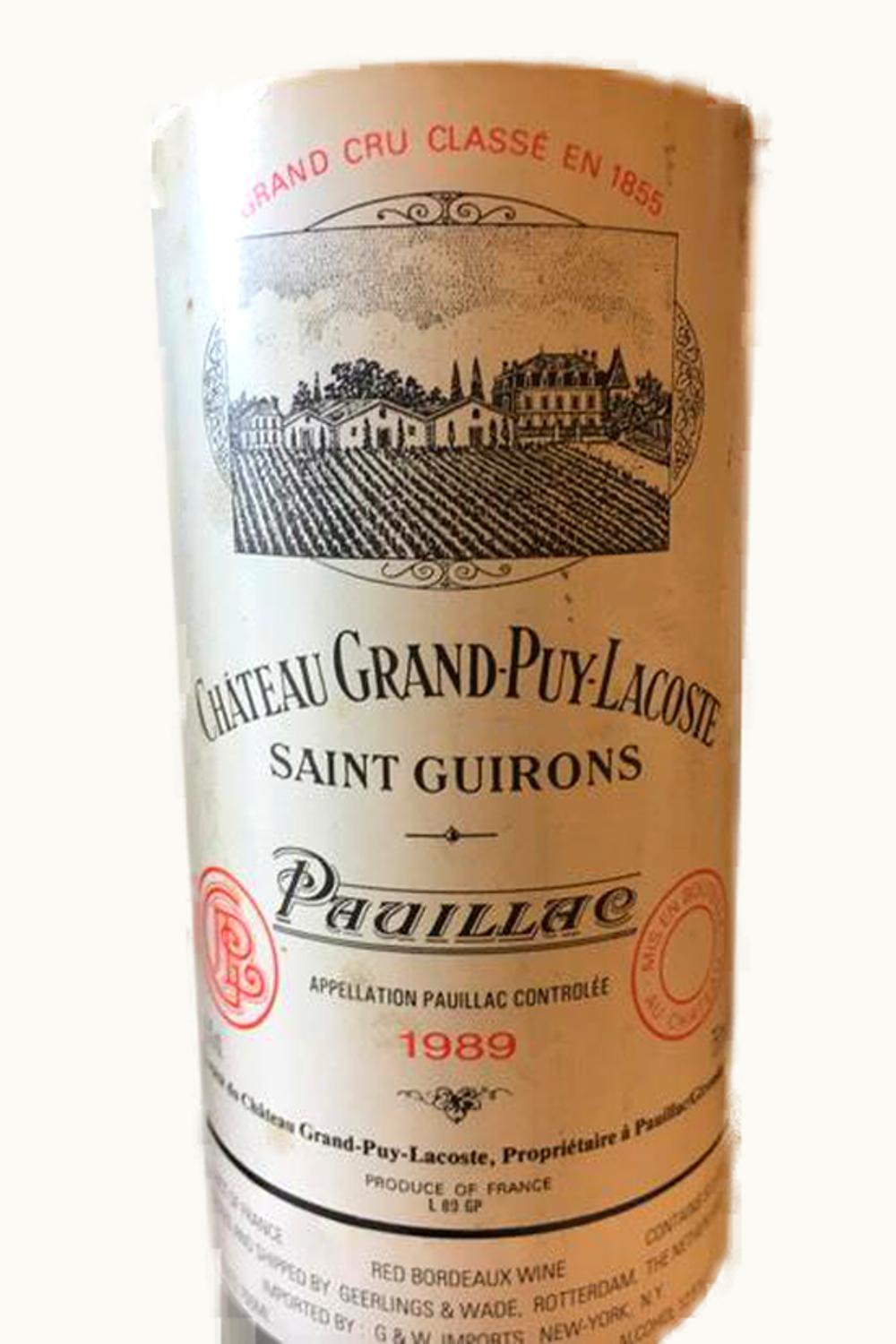 Château Grand-Puy-Lacoste Château Grand-Puy-Lacoste Pauillac Medoc Bordeaux, 1989