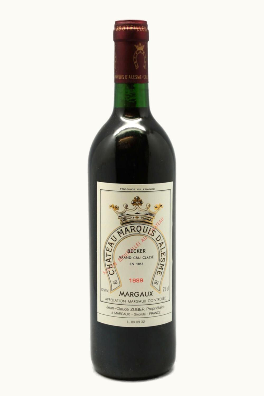 Château Marquis d'Alesme Becker Château Marquis d'Alesme Becker Margaux Medoc Bordeaux, 1989