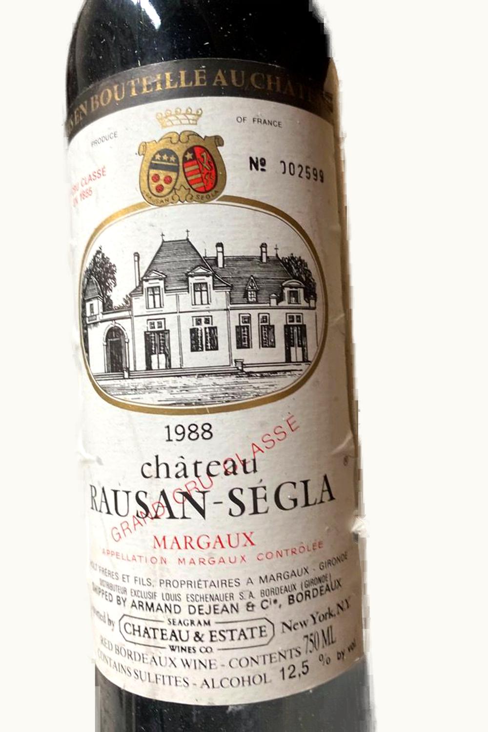 Château Rauzan-Ségla Château Rauzan-Ségla Margaux Medoc Bordeaux, 1988