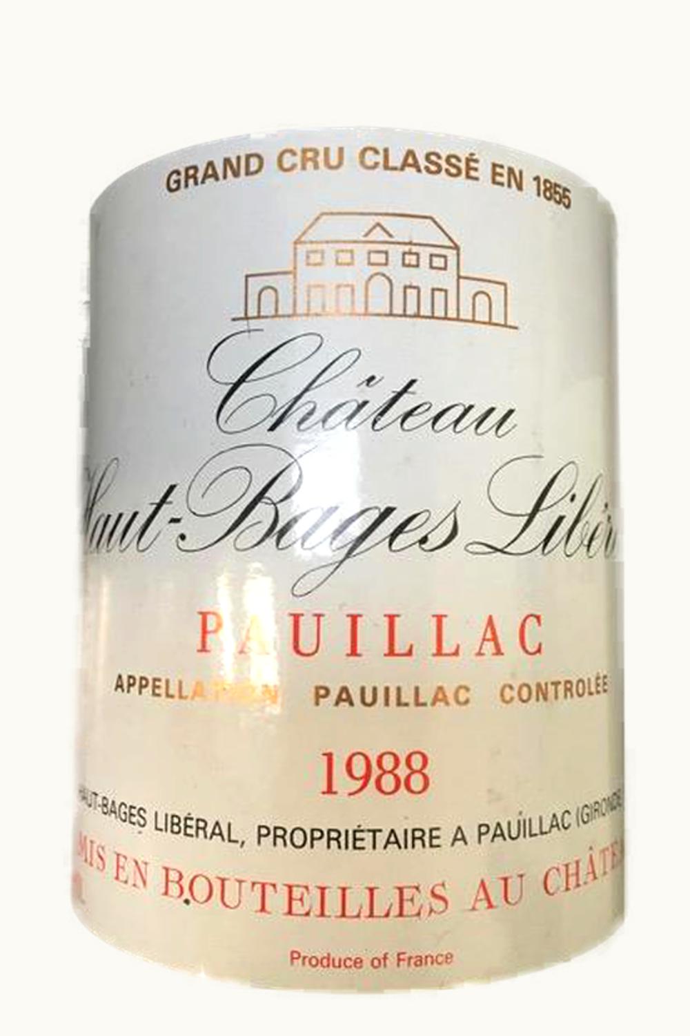 Château Haut-Bages-Libéral Château Haut-Bages-Libéral Pauillac Medoc Bordeaux, 1988