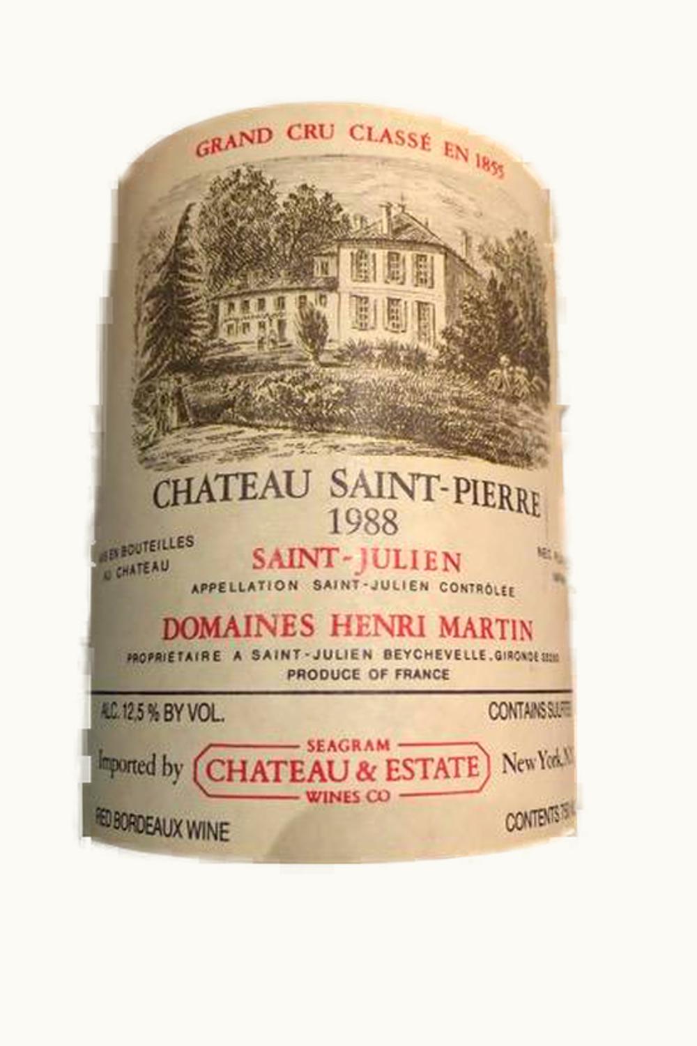 Château Saint-Pierre Château Saint-Pierre St-Julien Medoc Bordeaux, 1988