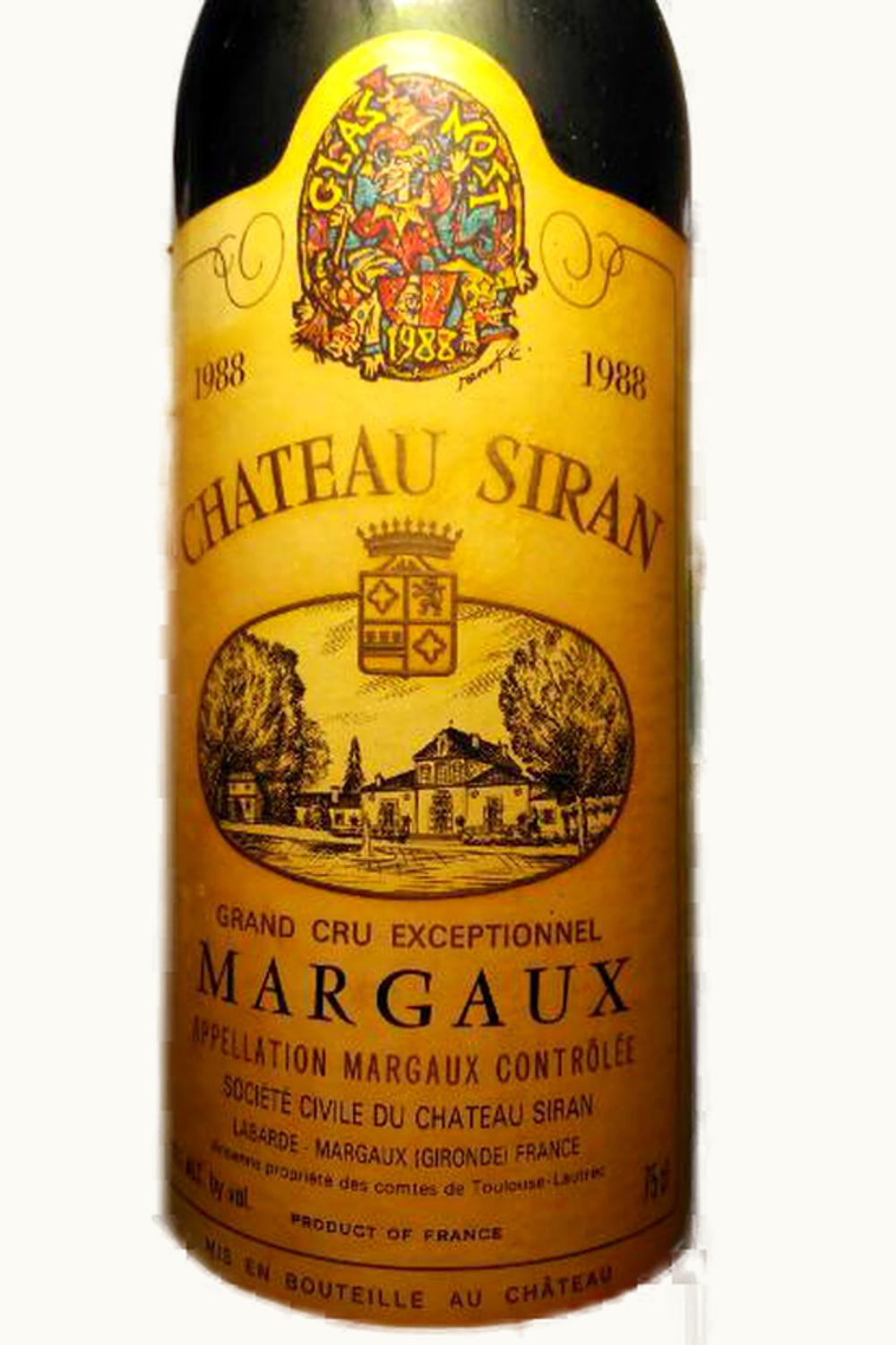 Château Siran Siran Margaux Medoc Bordeaux, 1988