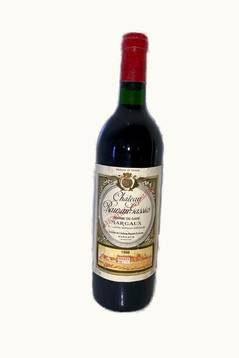 Château Rauzan-Gassies Château Rauzan-Gassies Margaux Medoc Bordeaux, 1988