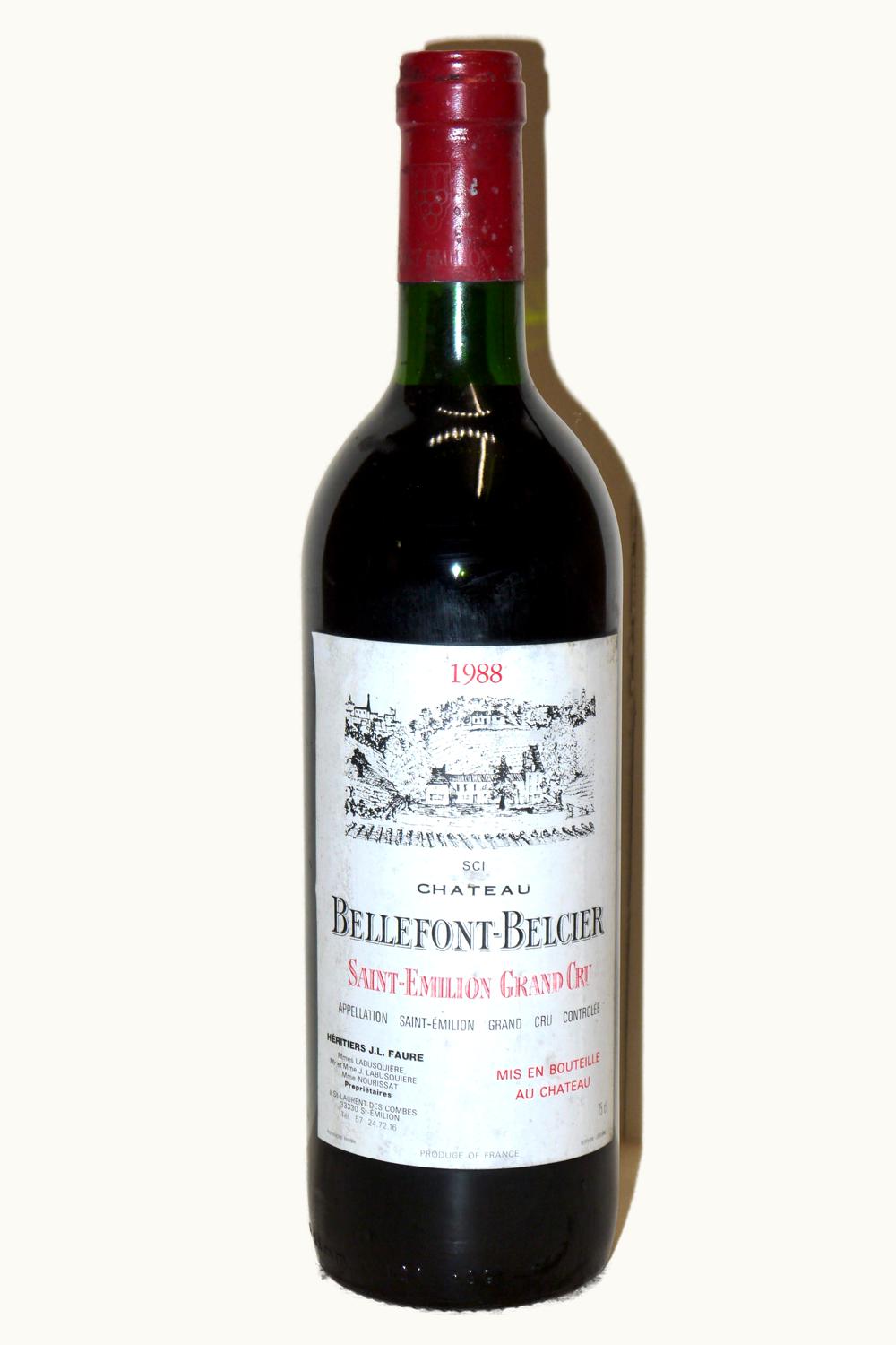 Château Bellefont Belcier Château Bellefont Belcier St-Emilion Grand Cru Bordeaux, 1988