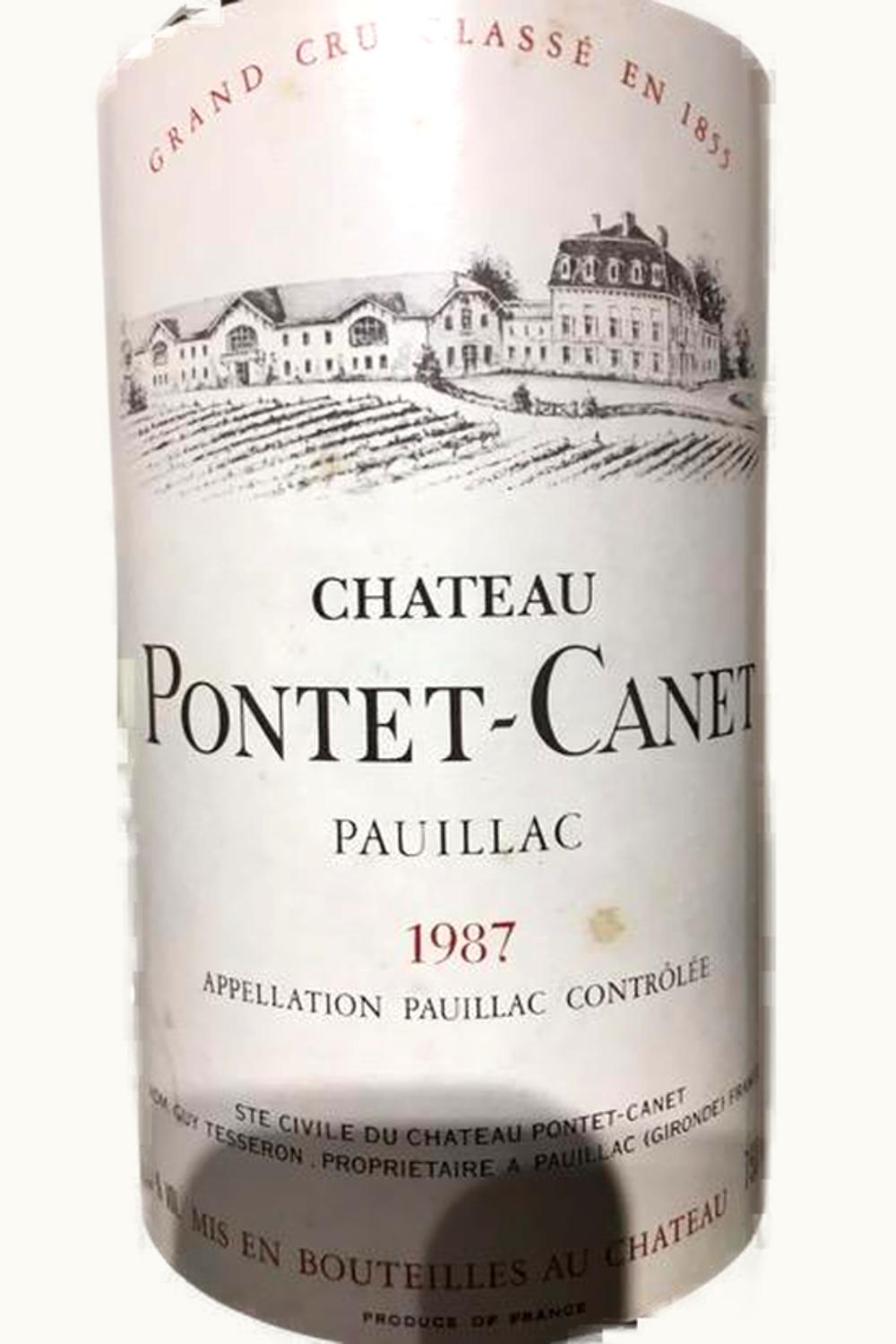 Château Pontet-Canet Château Pontet-Canet Pauillac Medoc Bordeaux, 1987