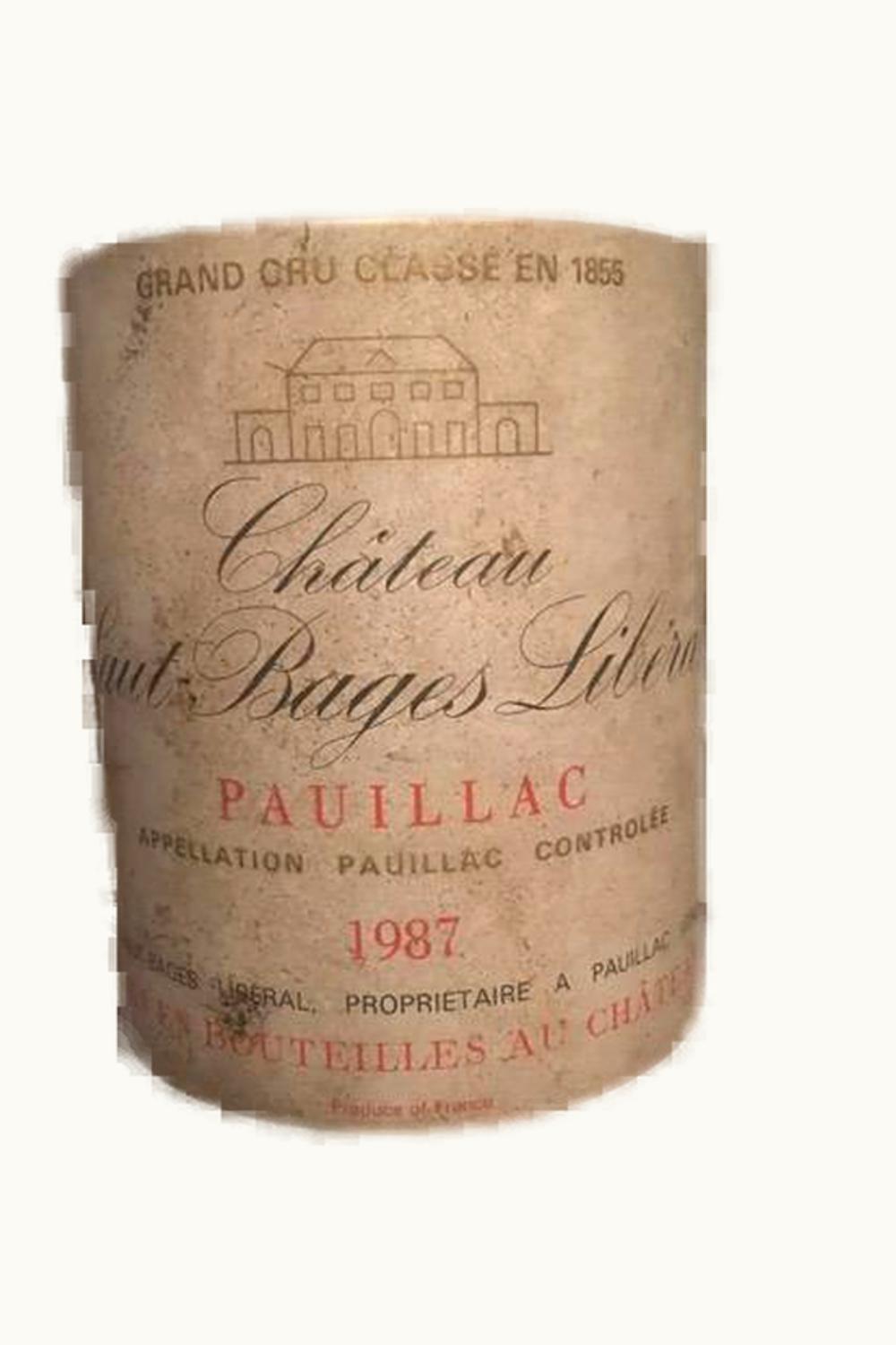 Château Haut-Bages-Libéral Château Haut-Bages-Libéral Pauillac Medoc Bordeaux, 1987