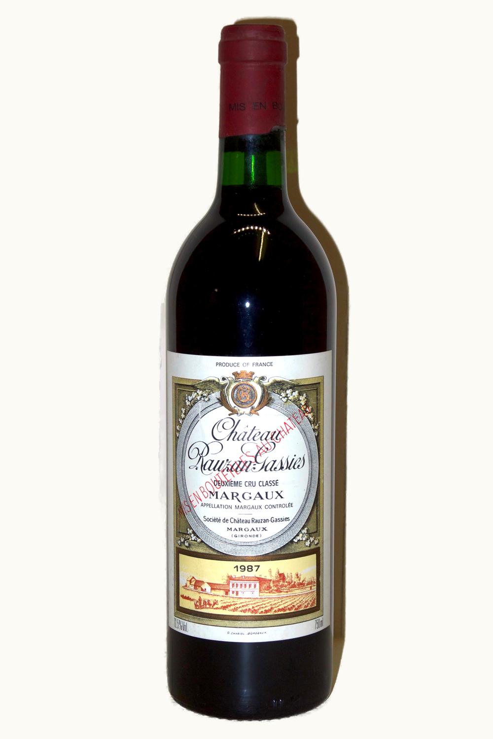 Rauzan Gassies Rauzan Gassies Margaux Medoc Bordeaux, 1987