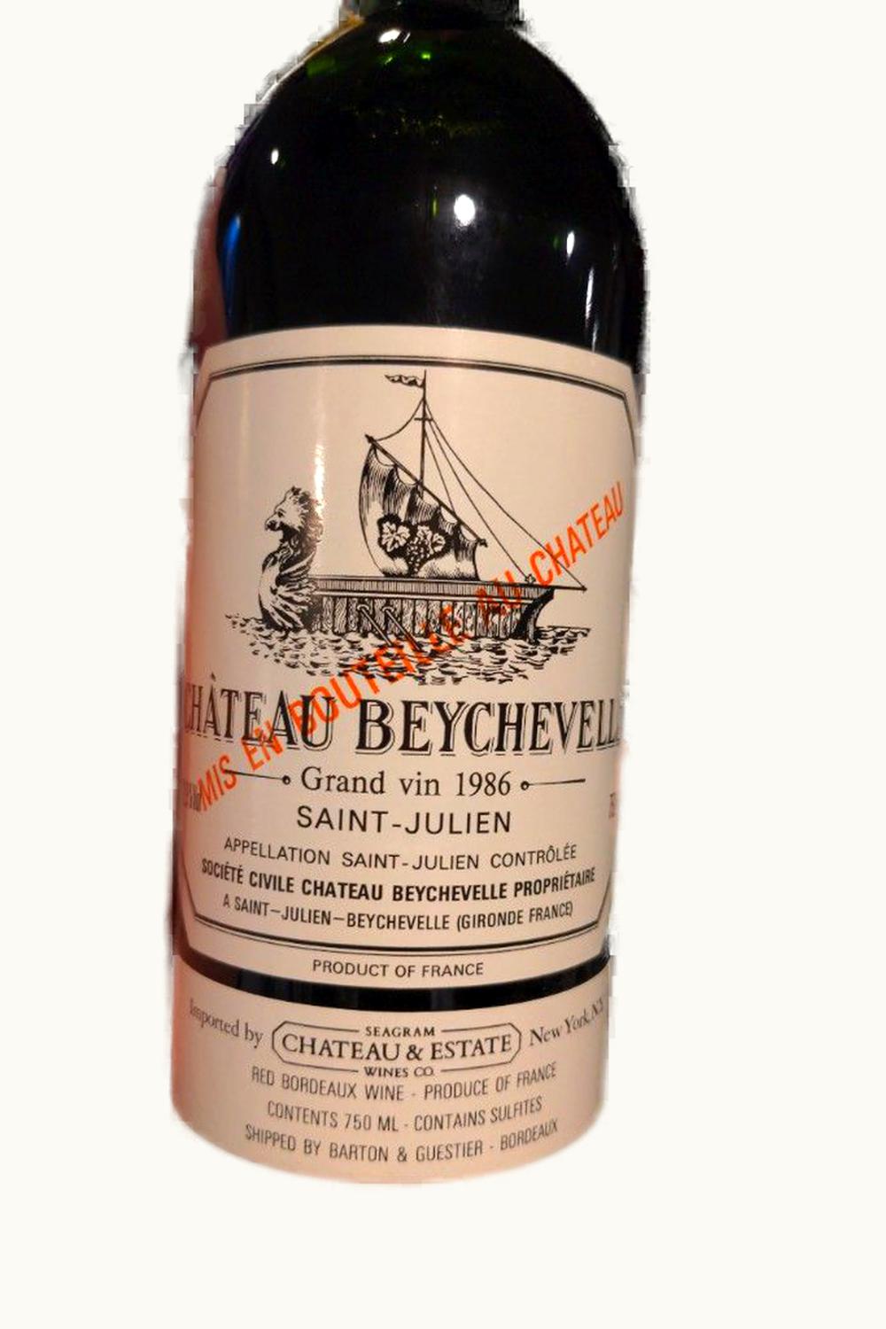 Château Beychevelle Château Beychevelle St-Julien Medoc Bordeaux, 1986