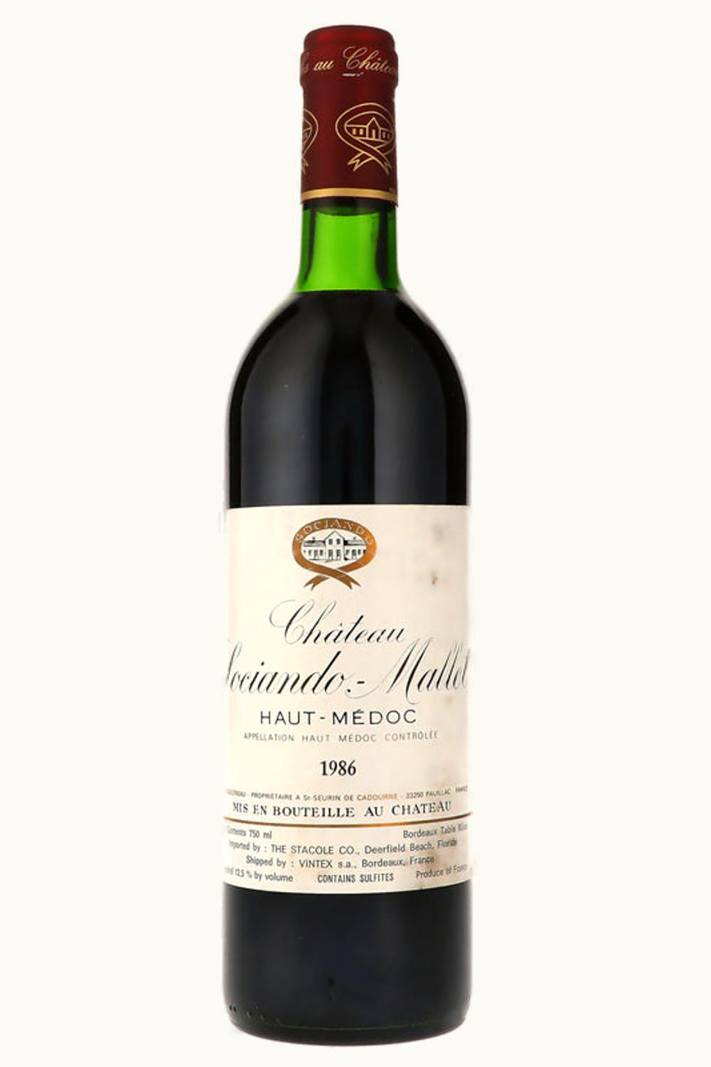 Sociando Mallet Sociando Mallet Haut-Medoc Bordeaux, 1986