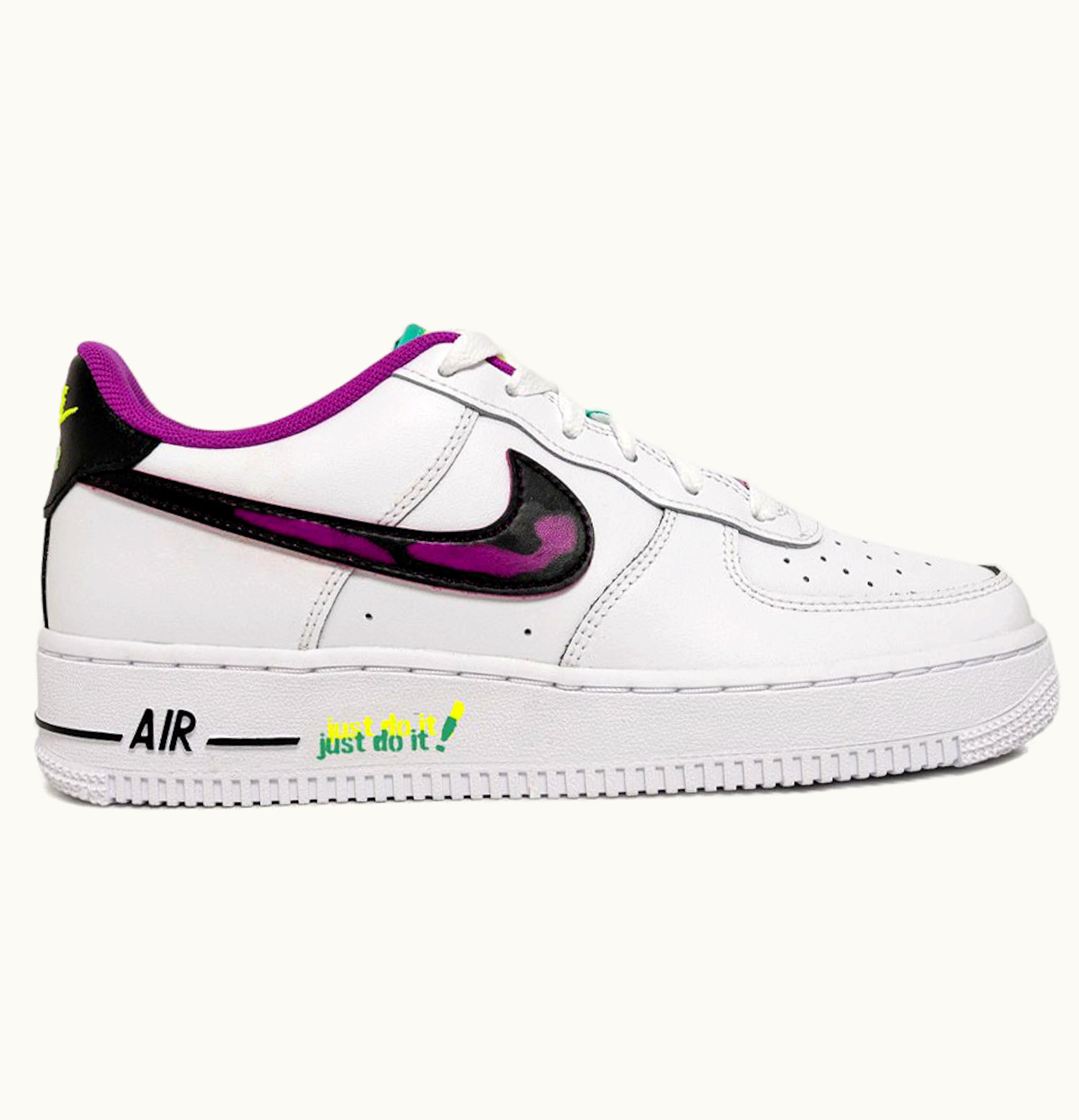 Nike Nike Air Force 1 Low 07 LV8 Just Do It White Vivid Purple GS