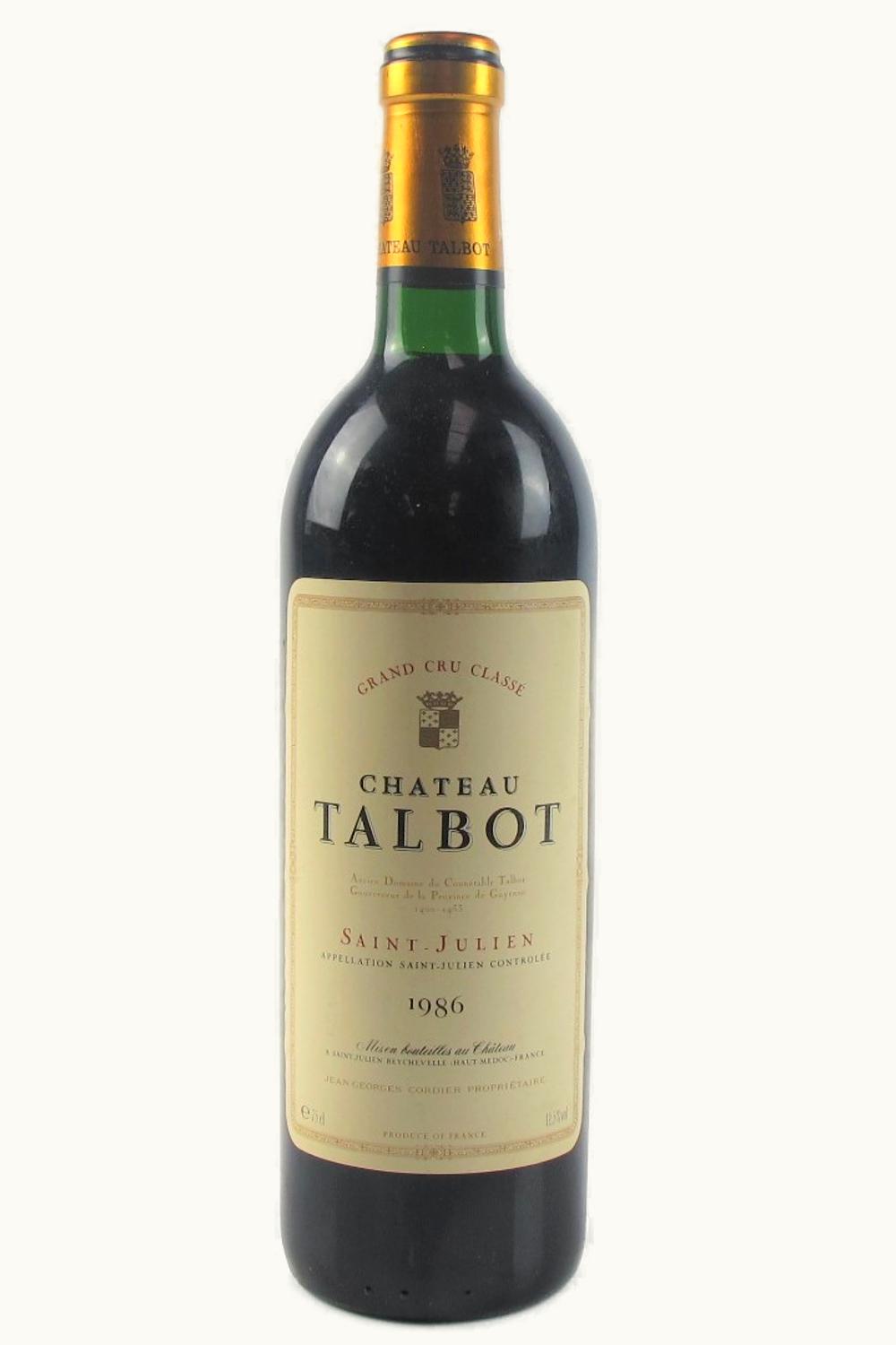 Chateau Talbot Chateau Talbot St-Julien Medoc Bordeaux, 1986