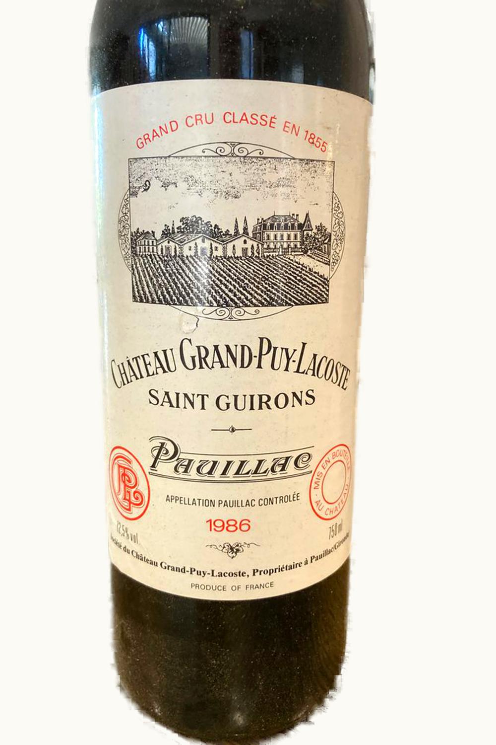 Château Grand-Puy-Lacoste Château Grand-Puy-Lacoste Pauillac Medoc Bordeaux, 1986 UZ0642117