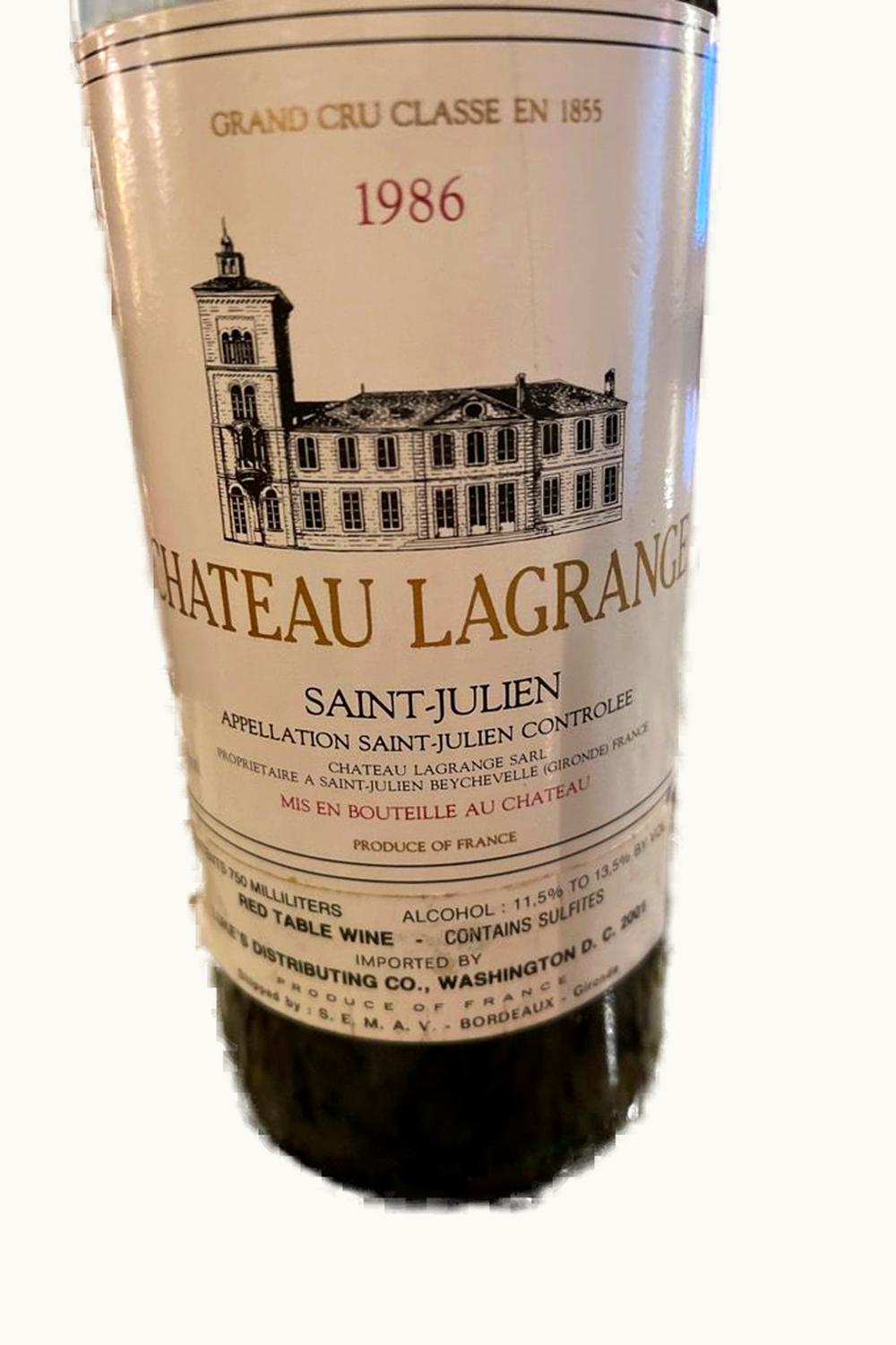 Château Lagrange Château Lagrange St-Julien Medoc Bordeaux, 1986
