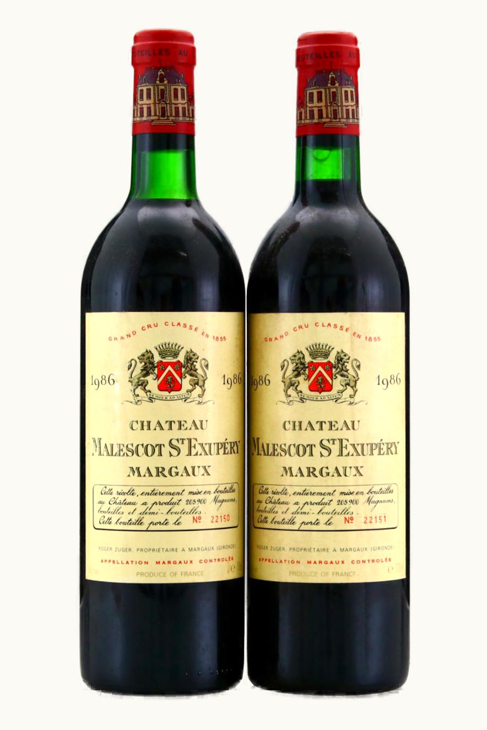 Château Malescot Saint-Exupéry Château Malescot Saint-Exupéry Margaux Medoc Bordeaux, 1986