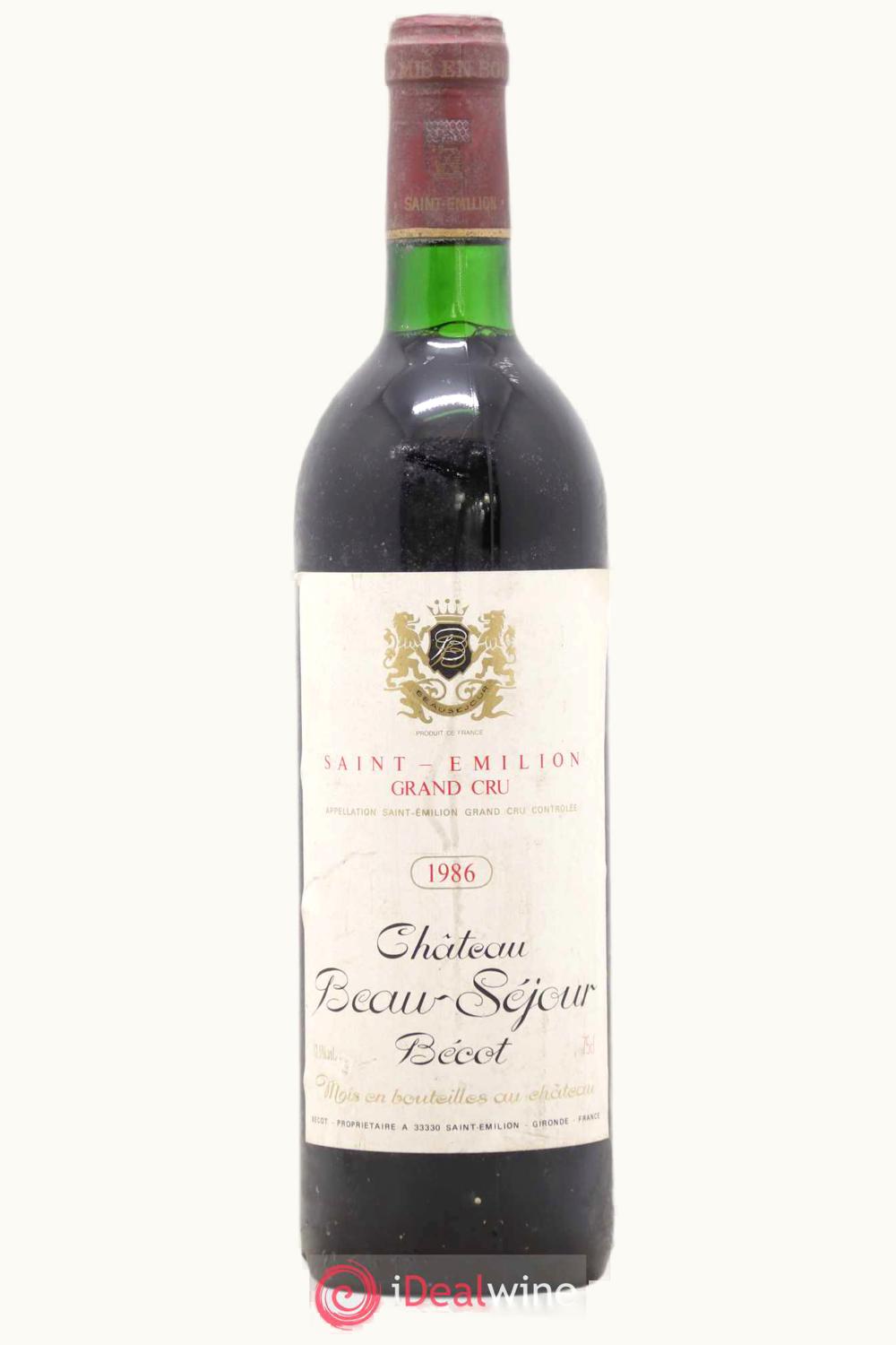 Château Beau-Séjour Bécot Château Beau-Séjour Bécot St-Emilion Grand Cru Bordeaux, 1986