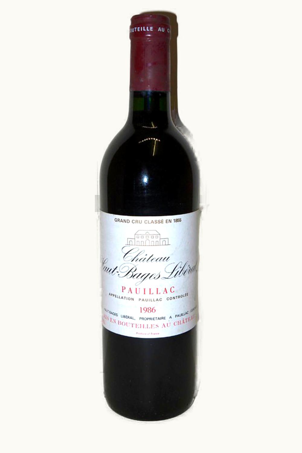 Château Haut-Bages-Libéral Château Haut-Bages-Libéral Pauillac Medoc Bordeaux, 1986