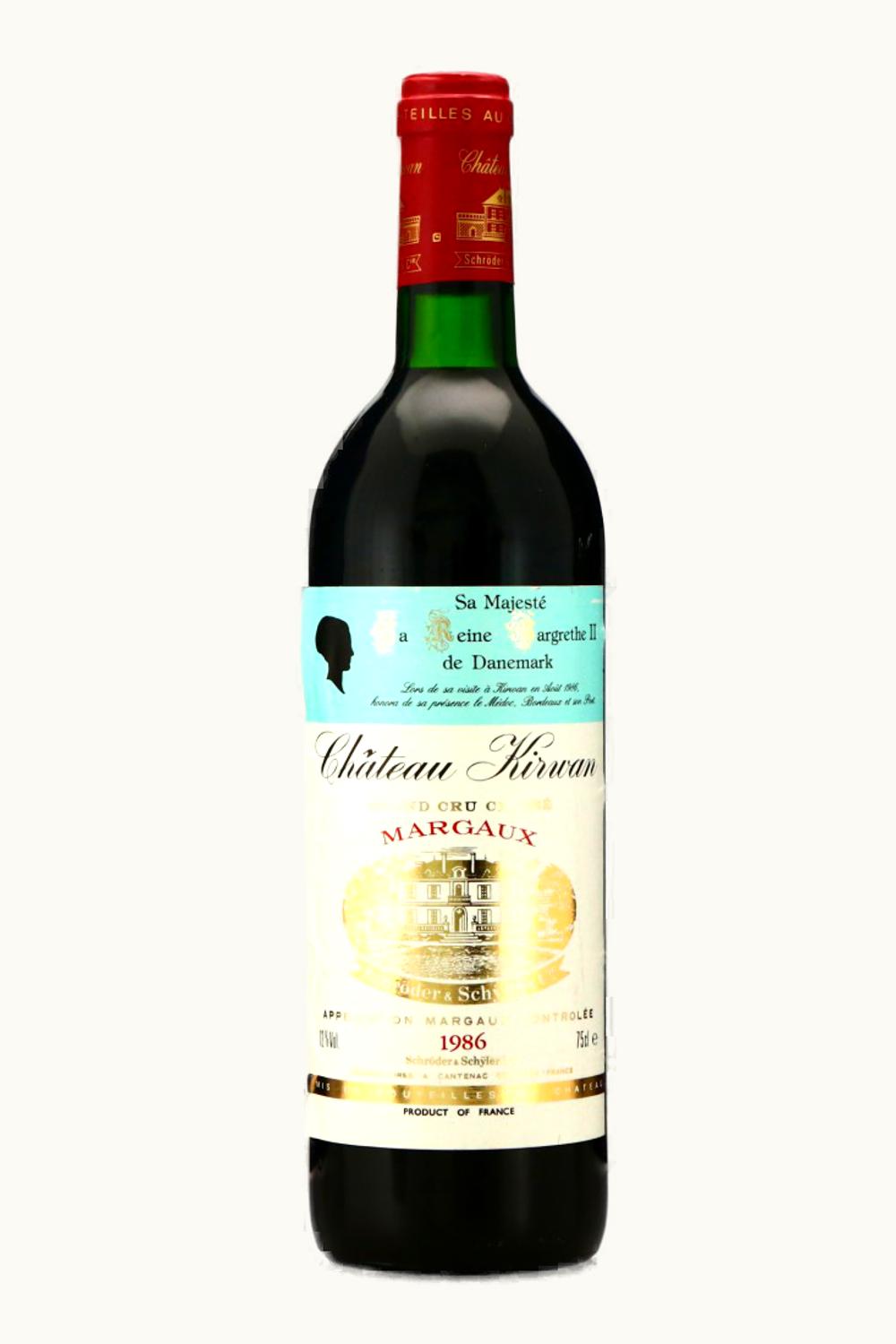 Château Kirwan Château Kirwan Margaux Medoc Bordeaux, 1986