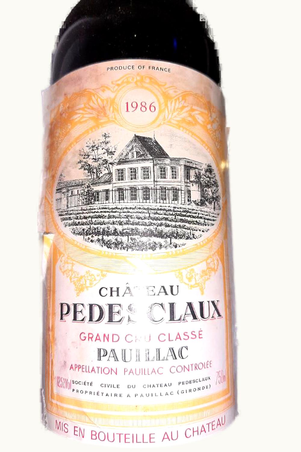Pedesclaux Pedesclaux Pauillac Medoc Bordeaux, 1986