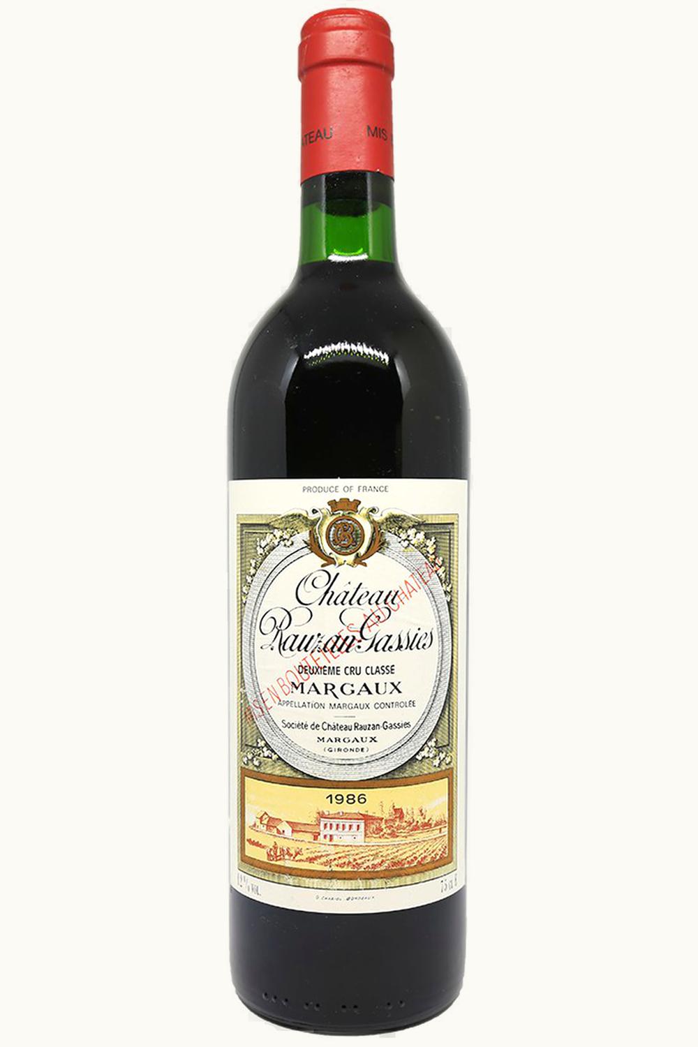 Rauzan Gassies Rauzan Gassies Margaux Medoc Bordeaux, 1986
