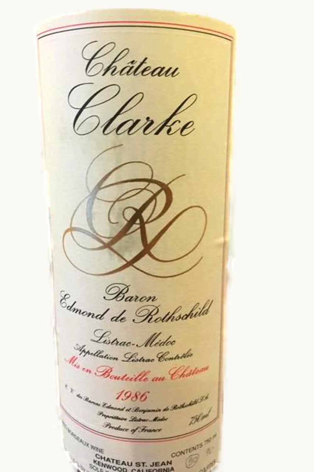 Château Clarke Château Clarke Listrac Medoc Bordeaux, 1986