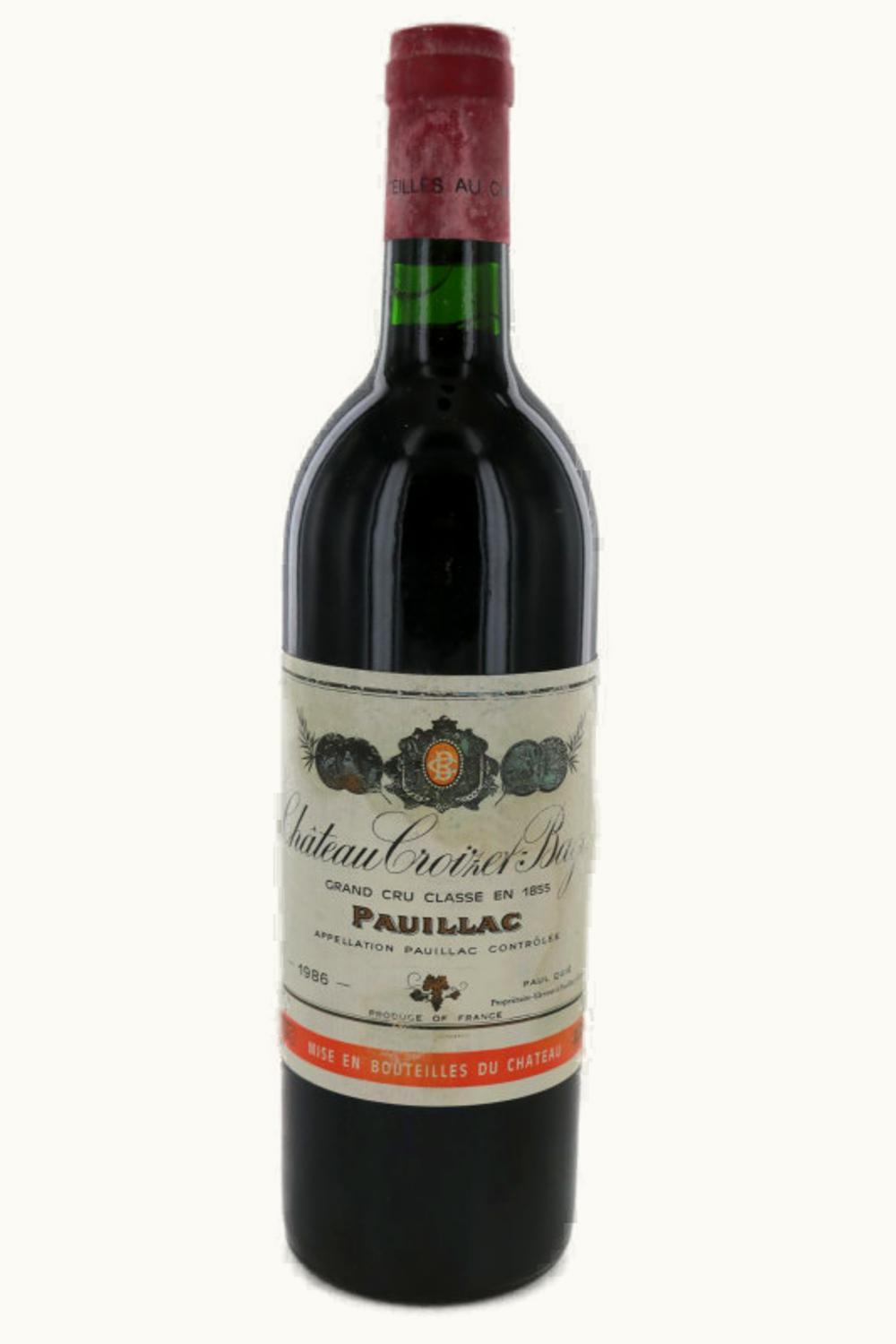 Château Croizet-Bages Château Croizet-Bages Pauillac Medoc Bordeaux, 1986