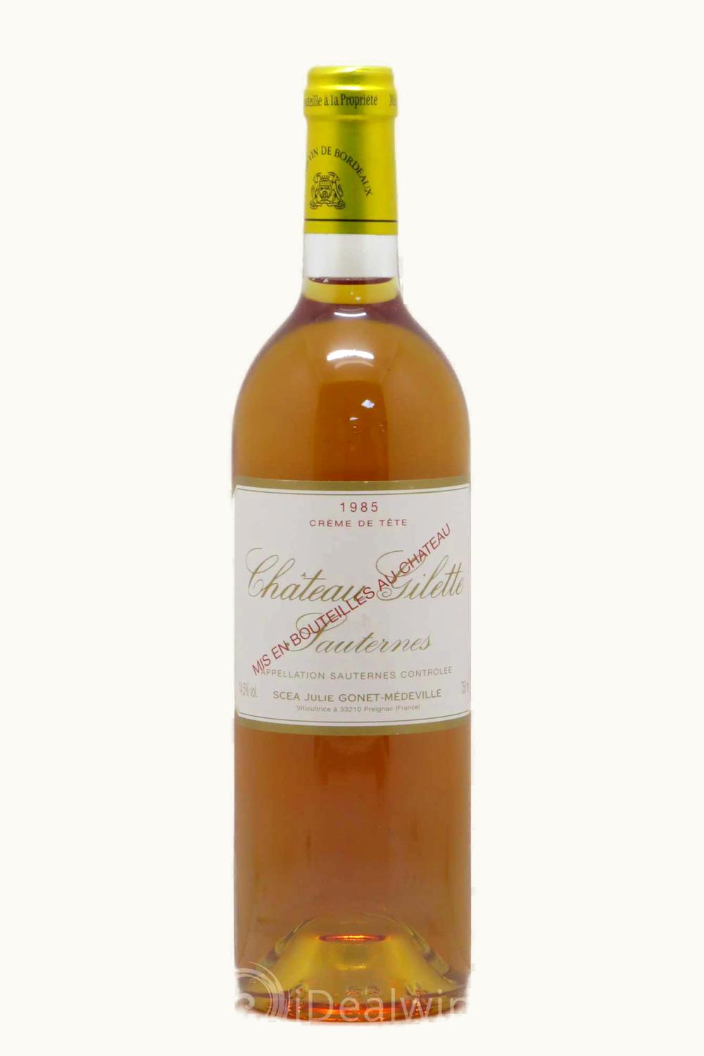 Gilette Crème de Tête Gilette Crème de Tête Sauternes Bordeaux, 1985