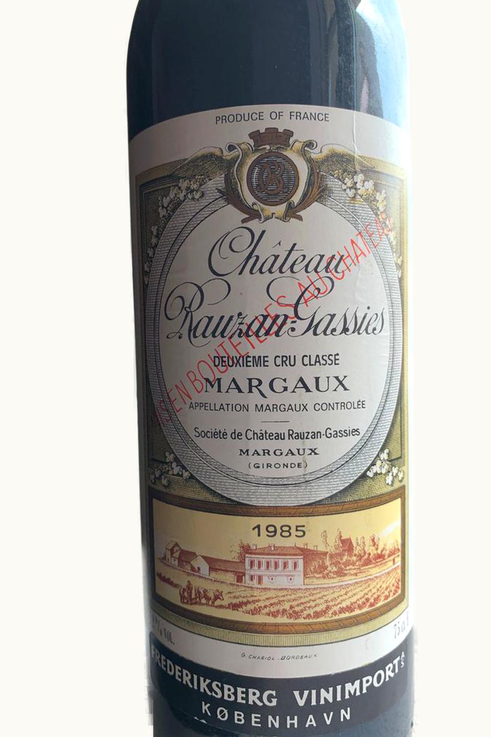 Château Rauzan-Gassies Château Rauzan-Gassies Margaux Medoc Bordeaux, 1985