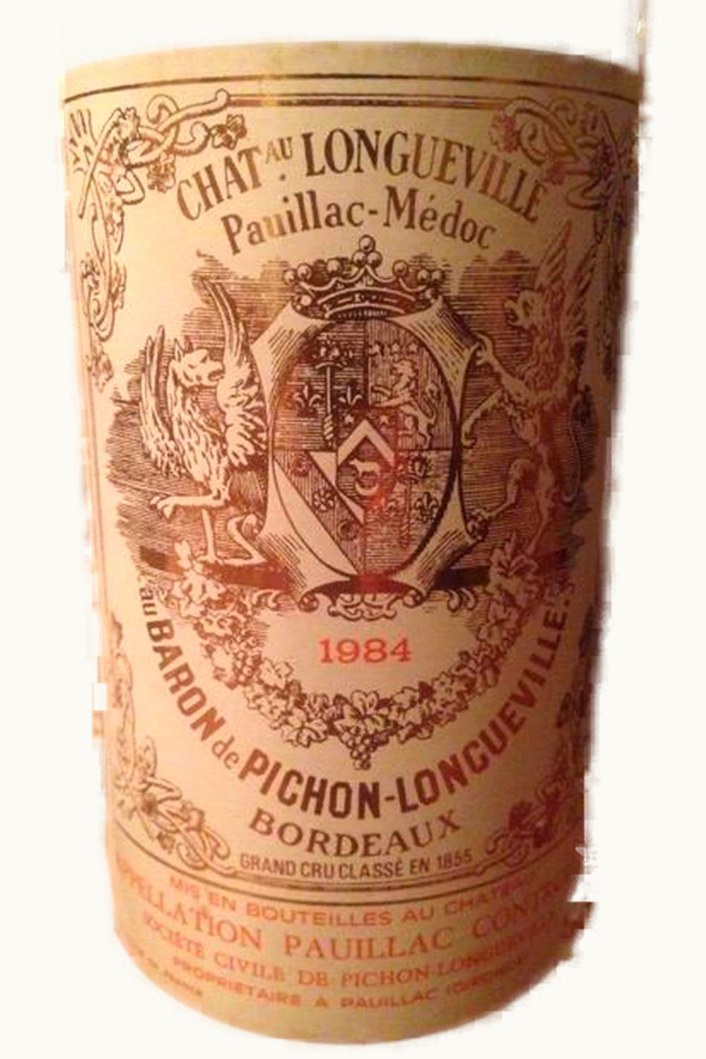 Château Pichon Longueville Baron Château Pichon Longueville Baron de Pauillac Medoc Bordeaux, 1984