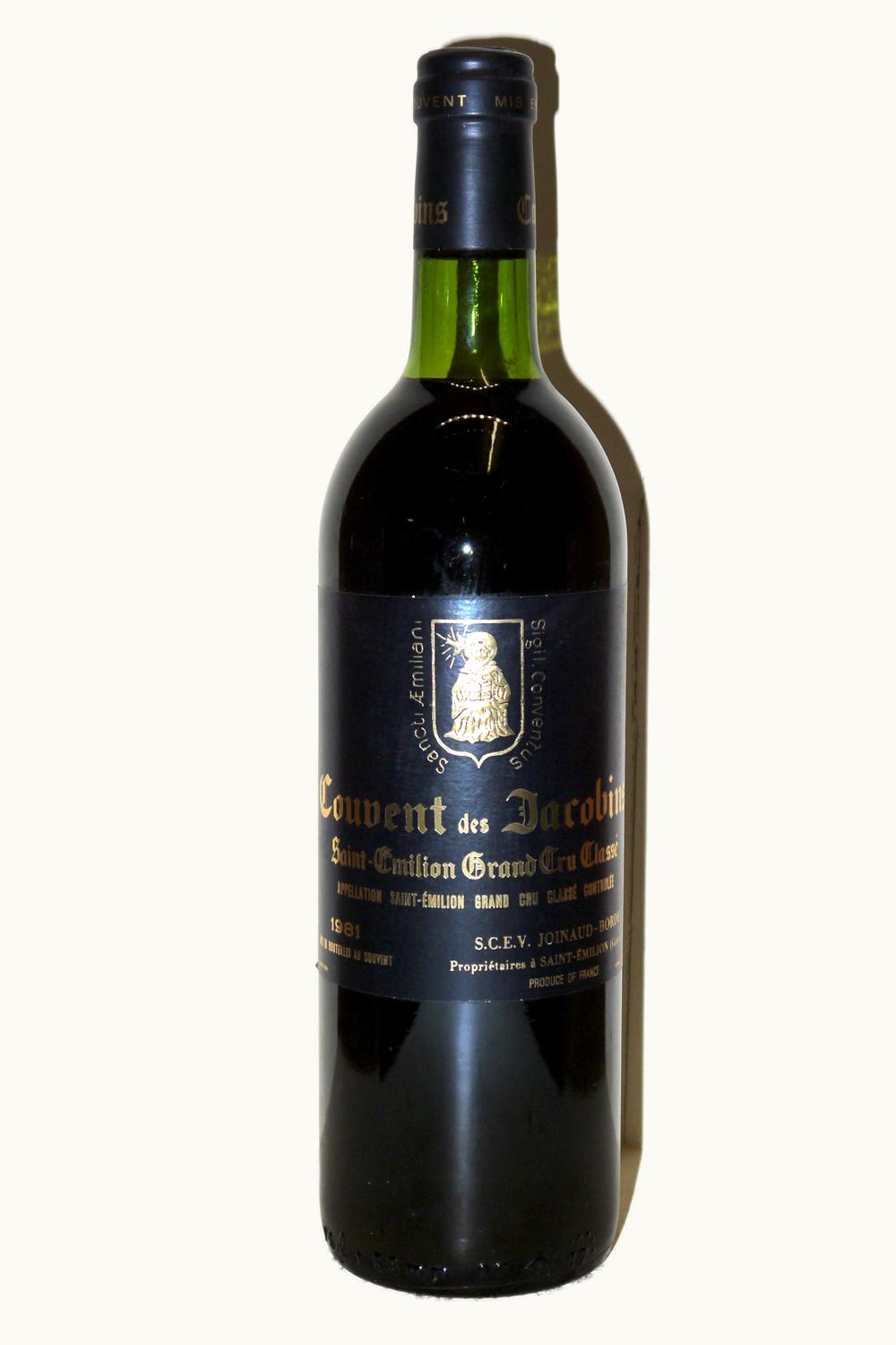 Couvent de Jacobins St-Emilion Grand Cru Bordeaux, 1981
