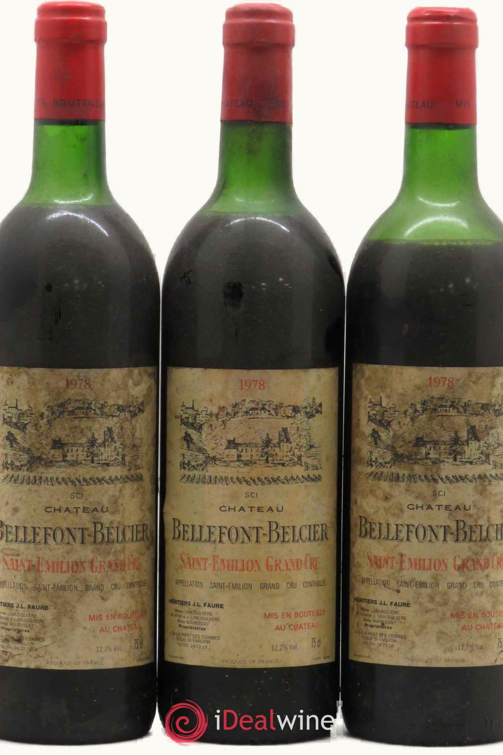 Château Bellefont Belcier Château Bellefont Belcier St-Emilion Grand Cru Bordeaux, 1978