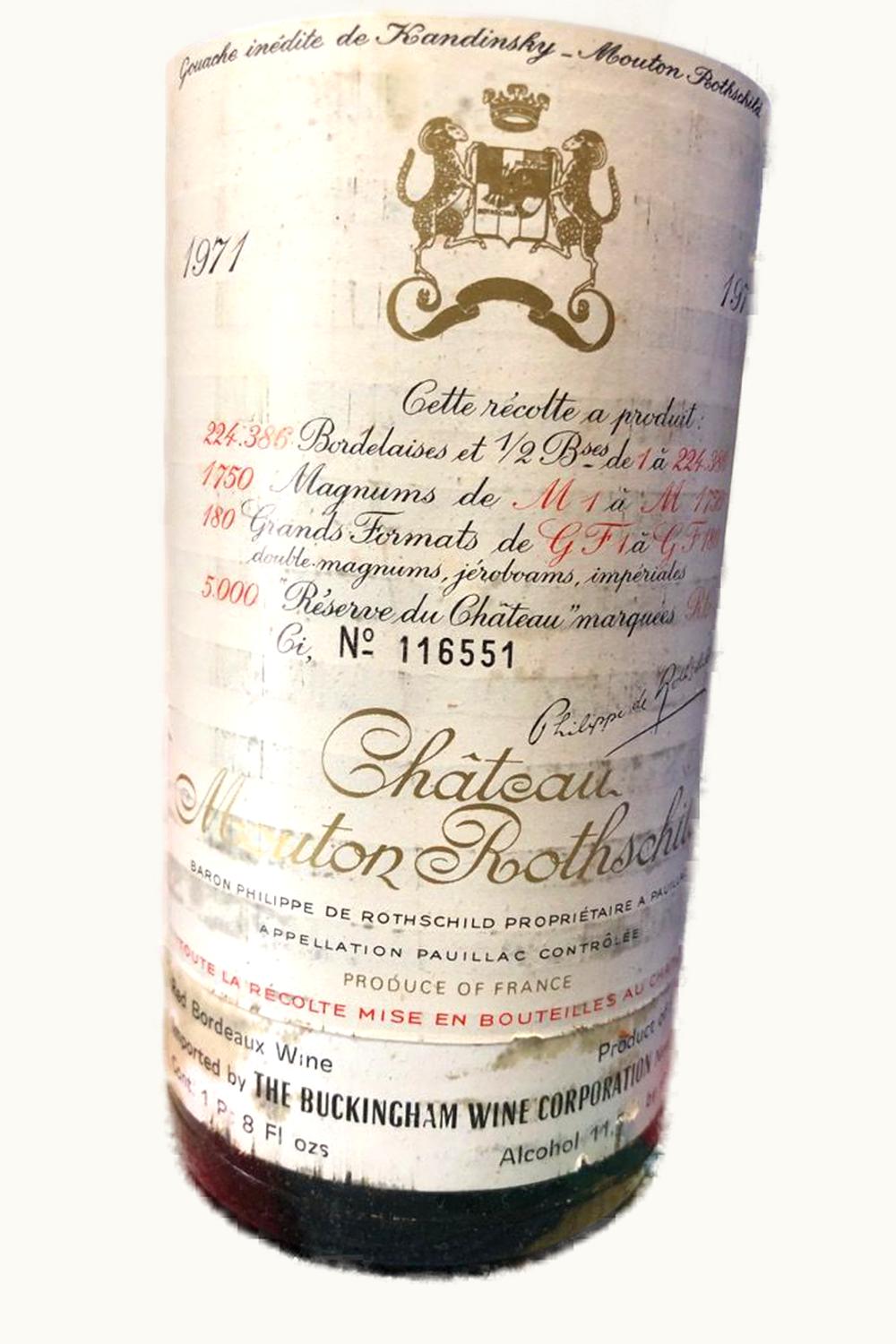 Château Mouton Rothschild Pauillac Medoc Bordeaux, 1971
