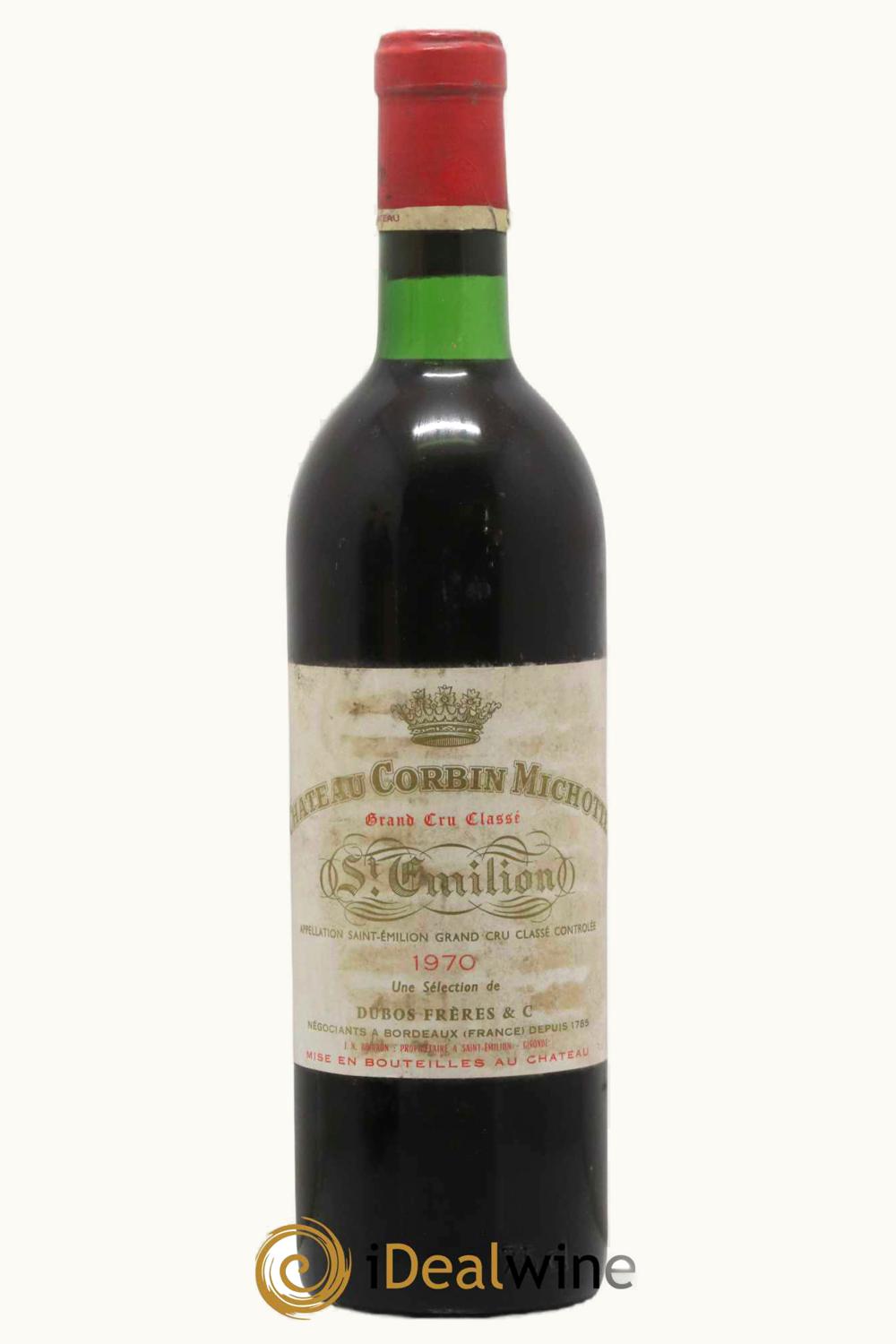 Corbin Michotte St Emilion Grand Cru Bordeaux, 1970