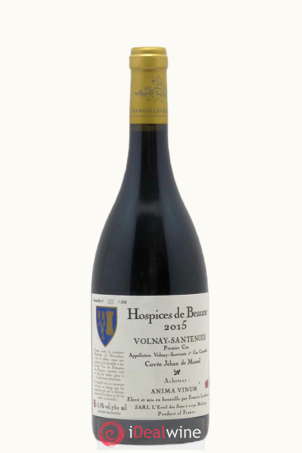 Hospices de Beaune Hospices de Beaune Santenots Cuvee Jehan Massol Volnay Premier Cru Cote Burgundy, 2022