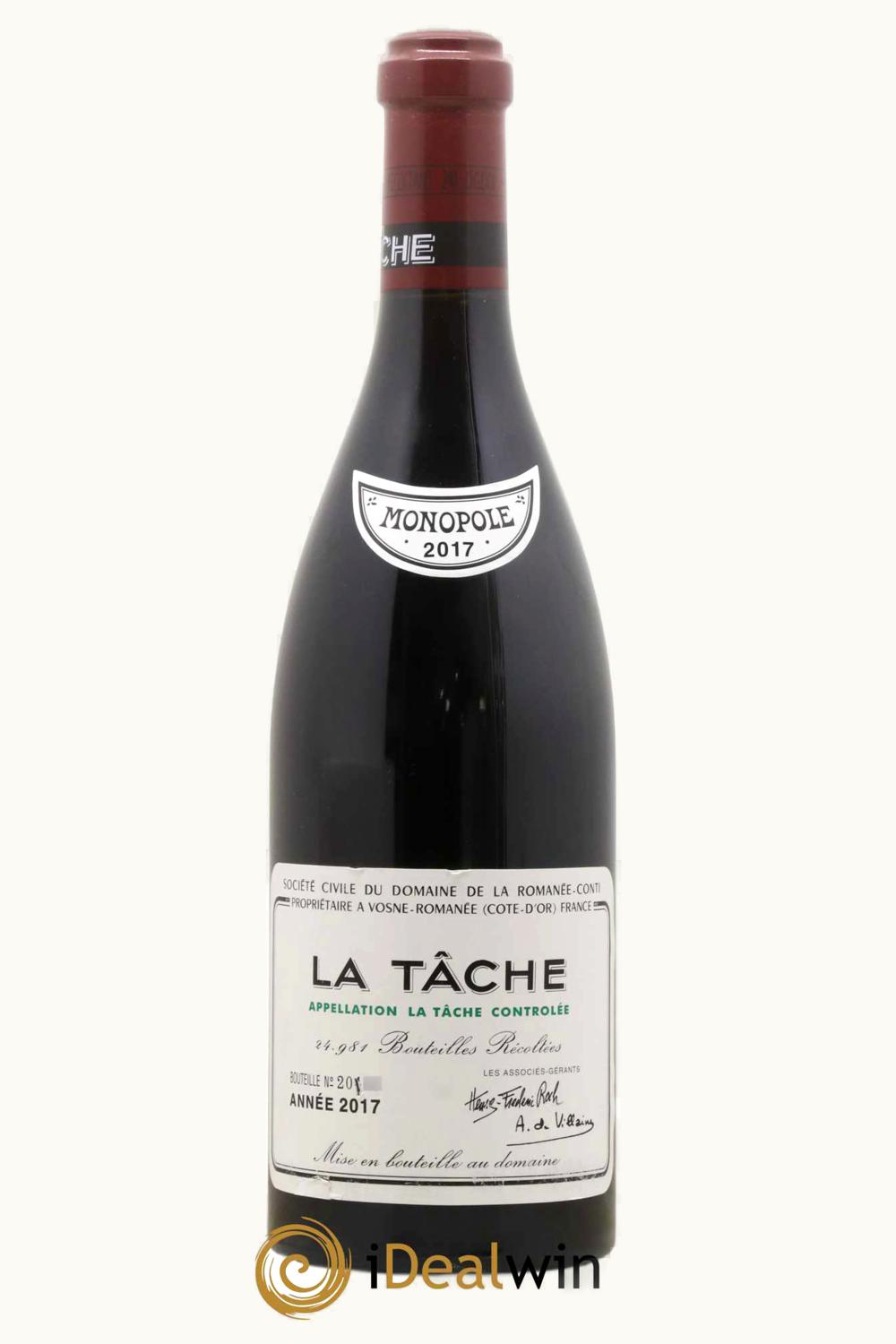 Domaine de la Romanée-Conti Domaine de la Romanée-Conti Tâche Grand Cru Monopole Côte Nuit Vosne Burgundy, 2017